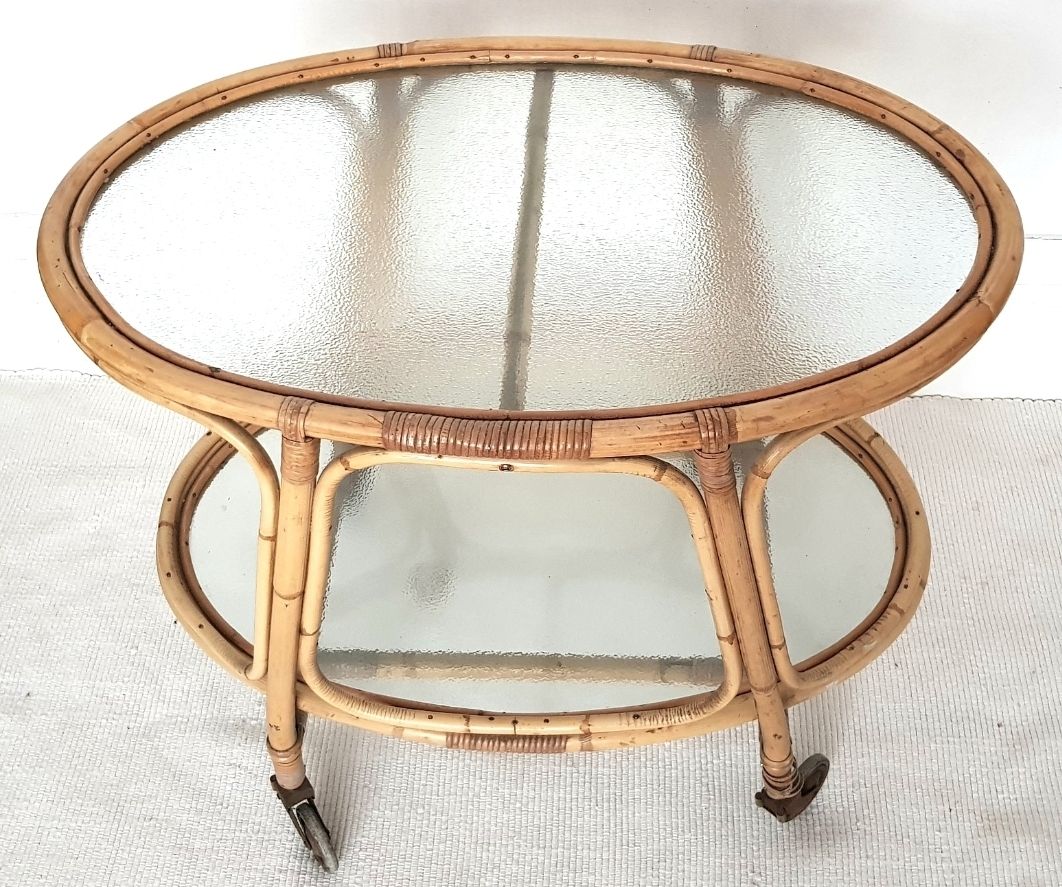 Mid Century Angraves Bamboo Drinks Trolley, Plant Display, Bar Cart. photo Furniture