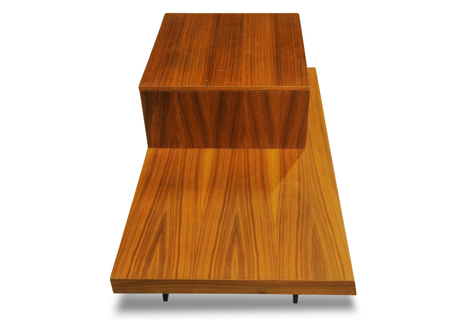 Pair Of Punt Mobles Side Tables With Louvre Effect Drawers Upon Metal Bases Made In Spain Ol photo buy