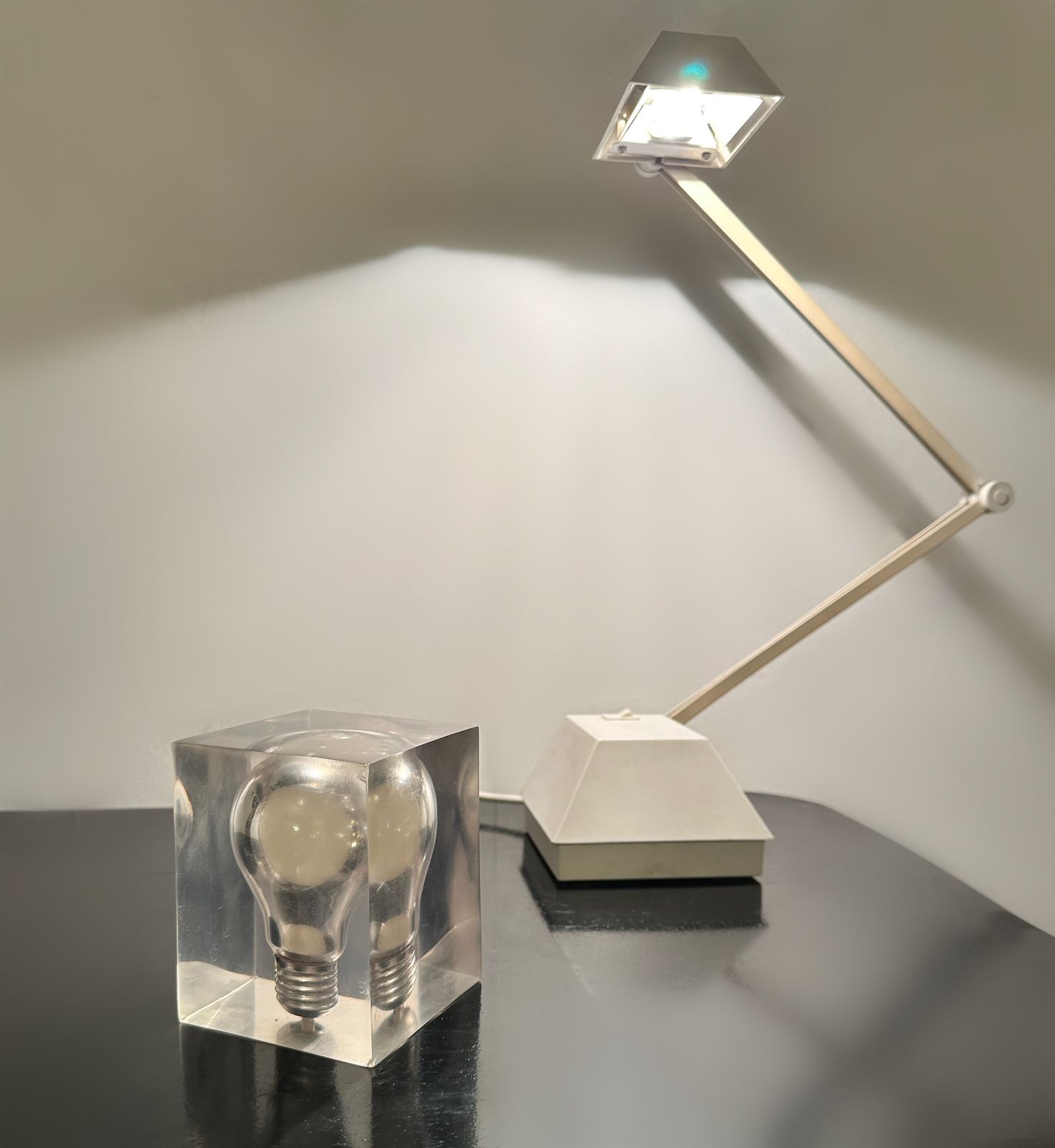 photo furniture Late Mid Century Phosphorescent Bulb Sculpture By Pierre Giraudon, 1970