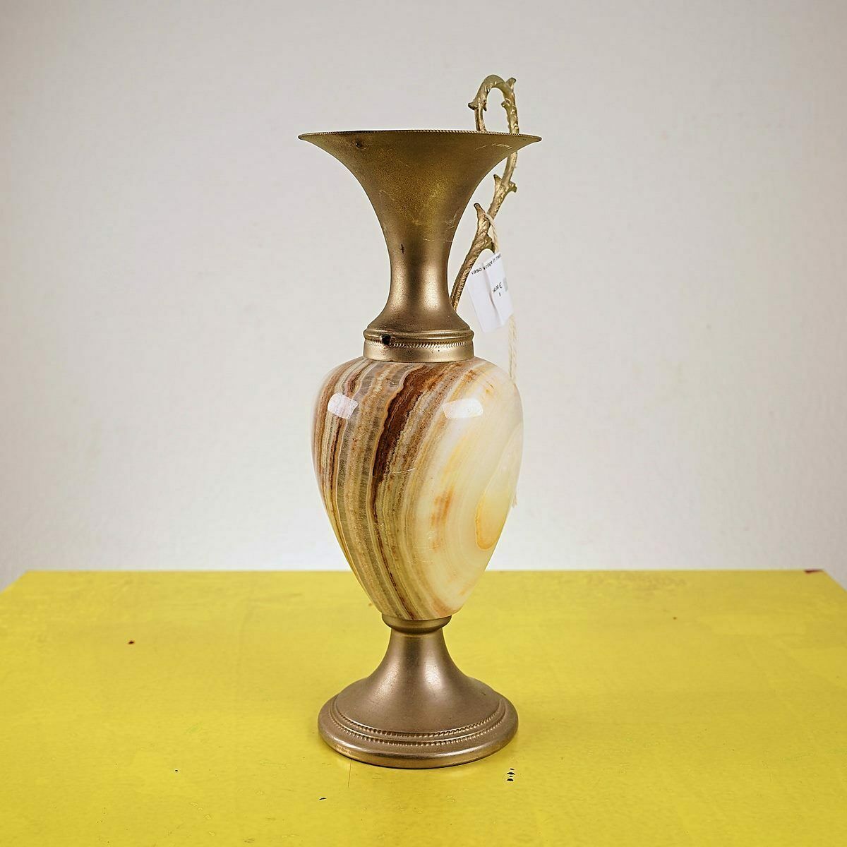Vintage Vase In Metal And Onyx