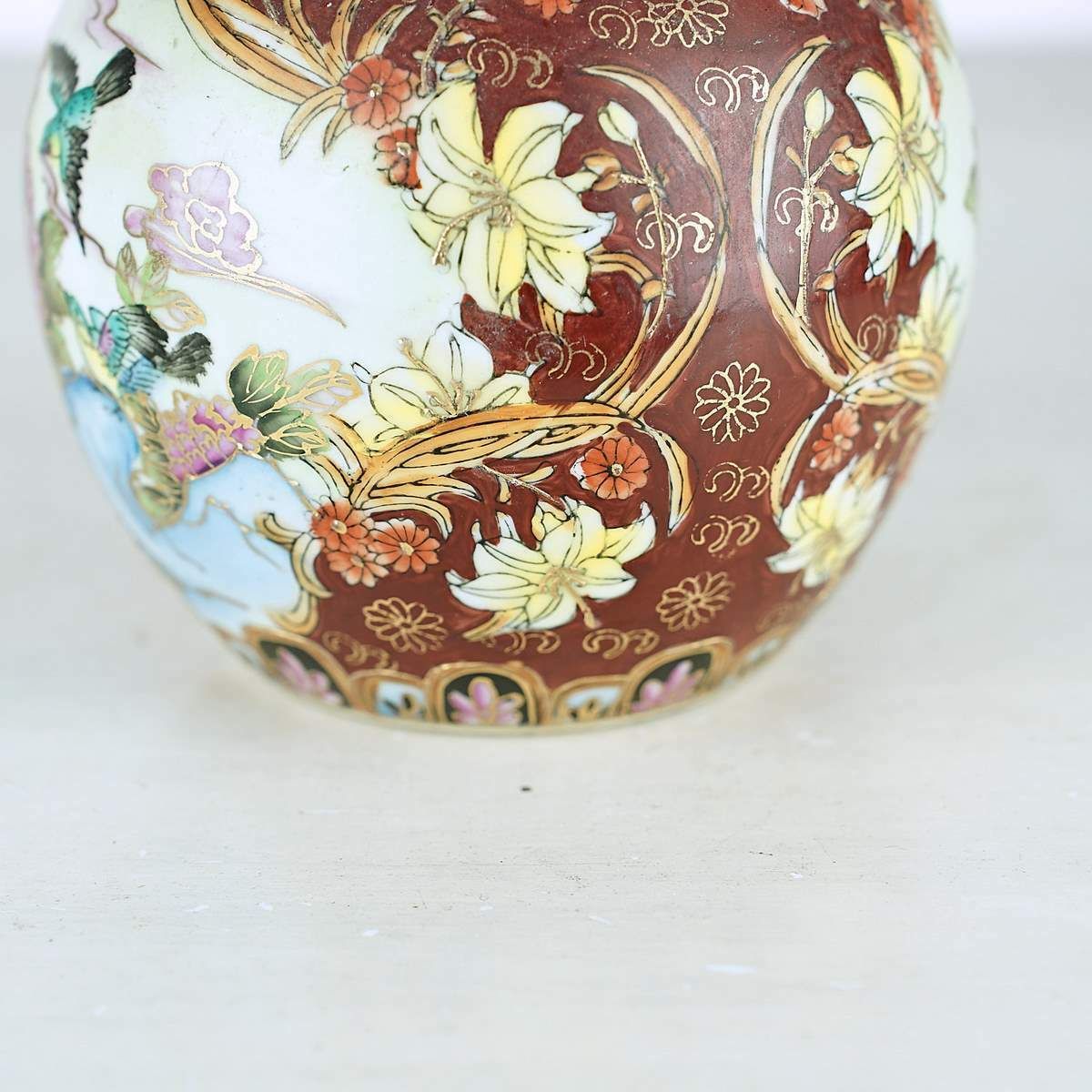 Japanese Satsuma Vase, Late 20th Century photo furniture