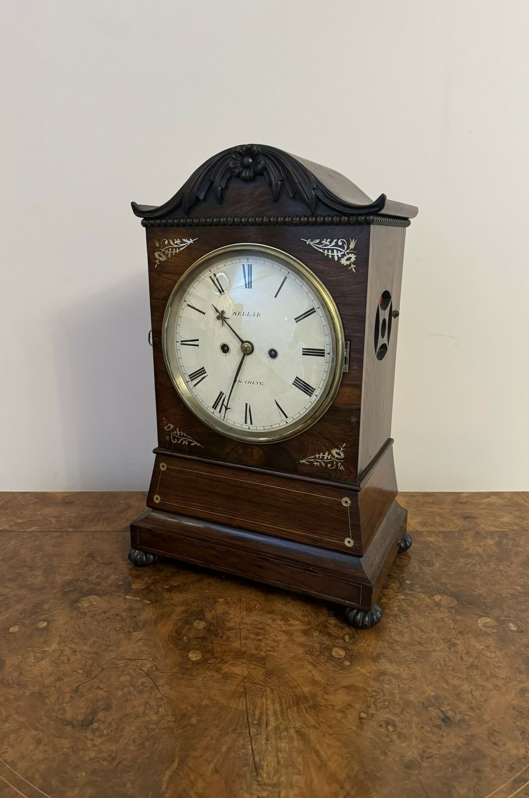 Superb Quality Antique Regency Rosewood Inlaid Bracket Clock By Seller Of Reading photo Home Decor
