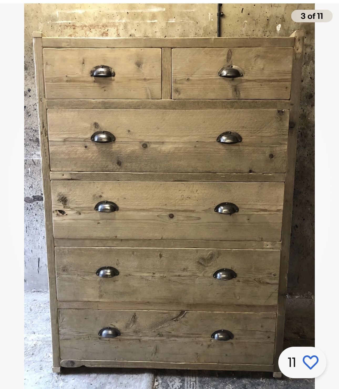 Reclaimed Hand Made Chest Of Draws ( Raw Clear Wax Finish ) photo Furniture