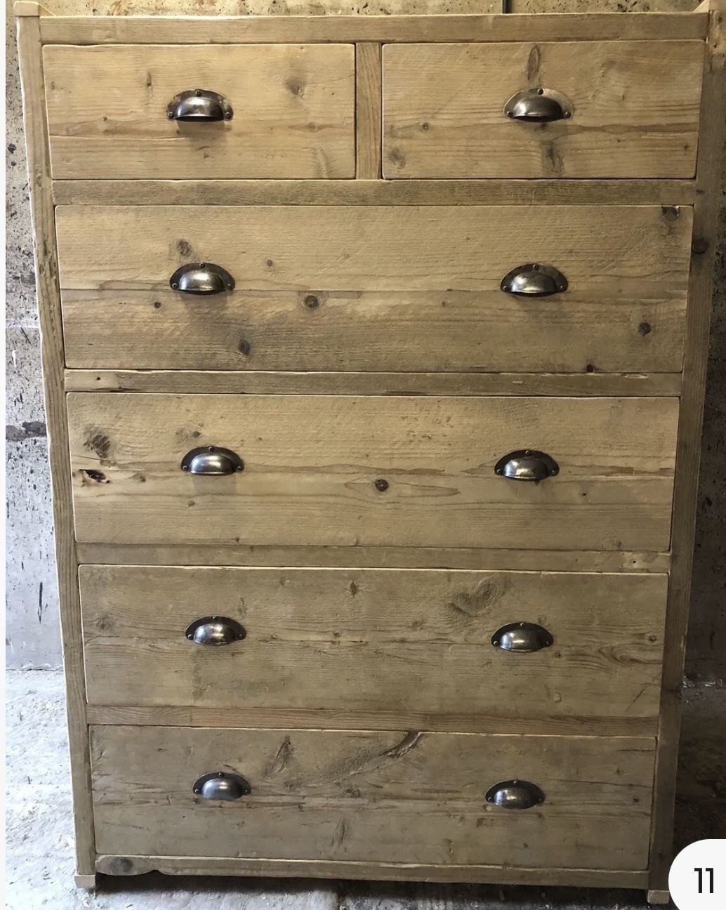 Reclaimed Hand Made Chest Of Draws ( Raw Clear Wax Finish ) photo 610.0