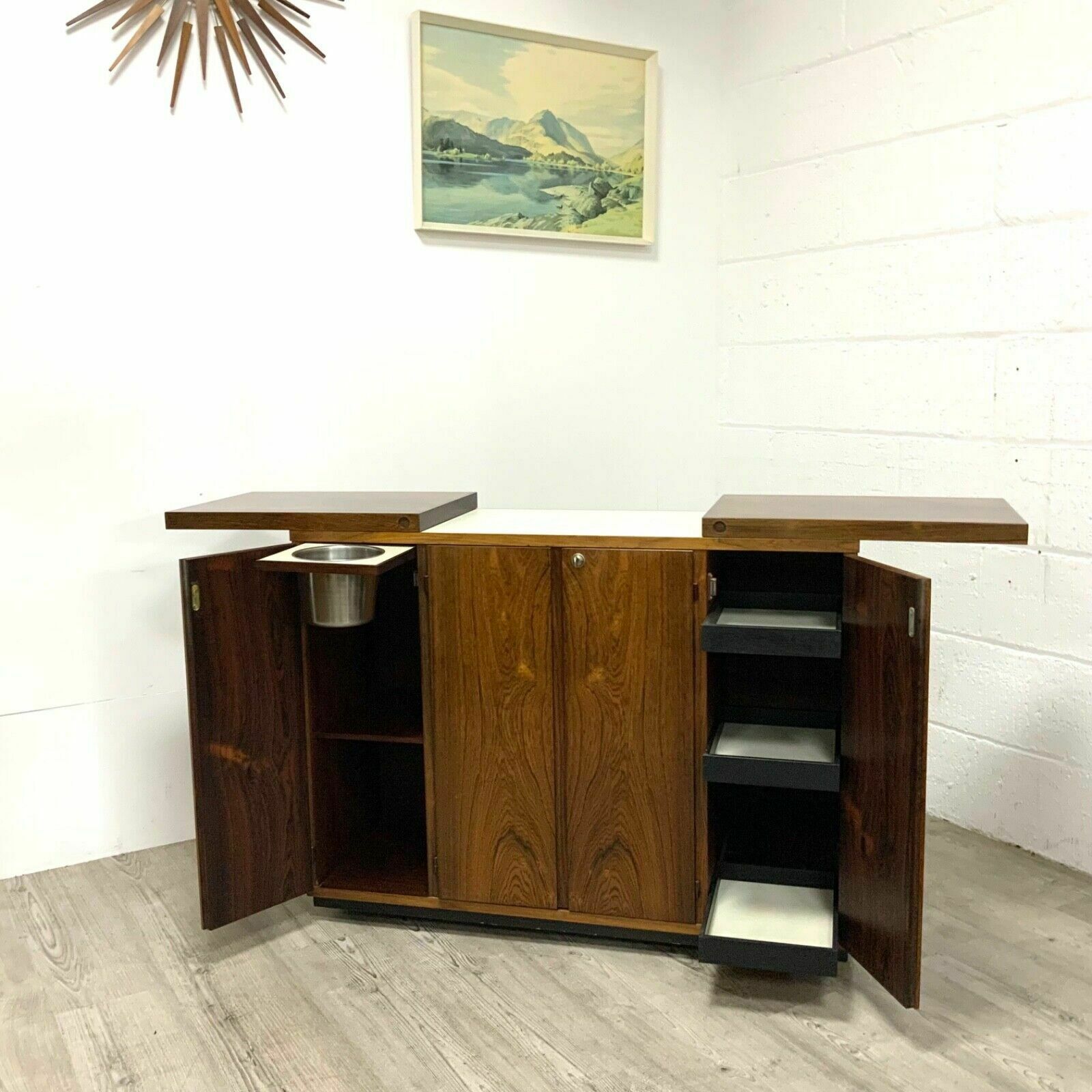 Danish Rosewood Captains Drinks Cocktail Cabinet Bar By Reno Wahl Iversen Folr Drylund photo for sale