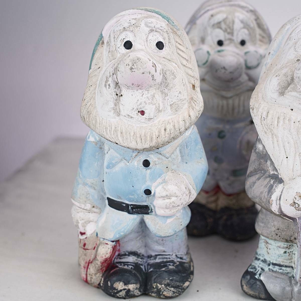 Lot Of Vintage Light Plaster Dwarfs From The 50s And 60s photo furniture
