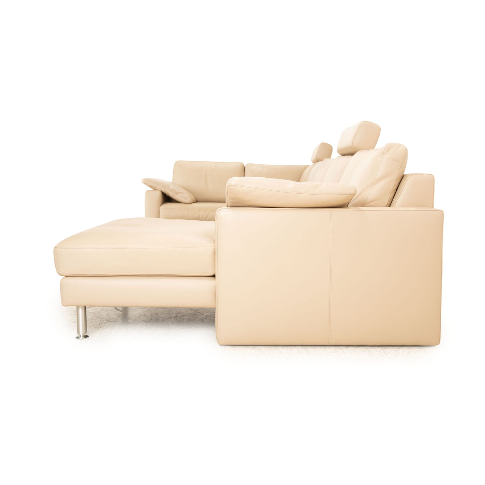 Canapé d'angle Machalke System Plus en cuir beige, récamière droite photo vintage