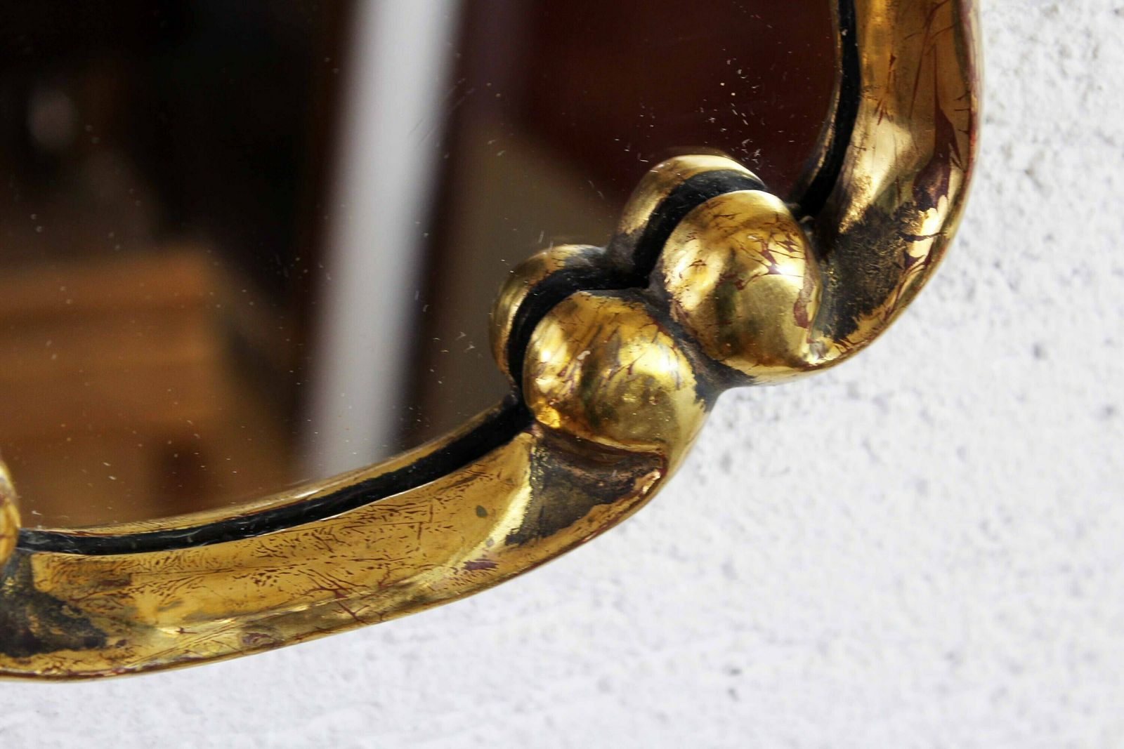 Wooden Mirror Gilded With Gold Leaf, France 1930 photo vintage