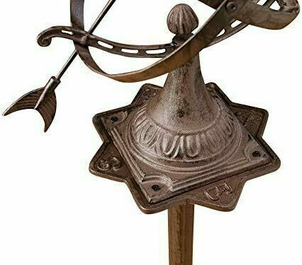 Antique Style Sundial – Vintage Garden Decoration, Iron photo Garden Decor