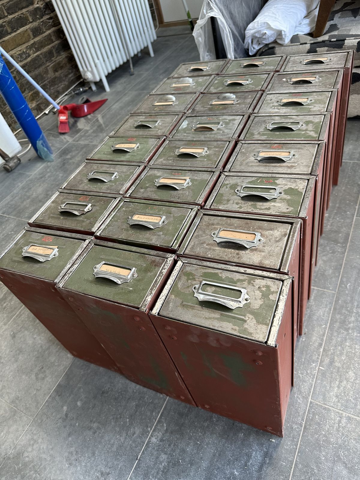 Veteran Series Vintage Metal Drawers   24 Available photo furniture