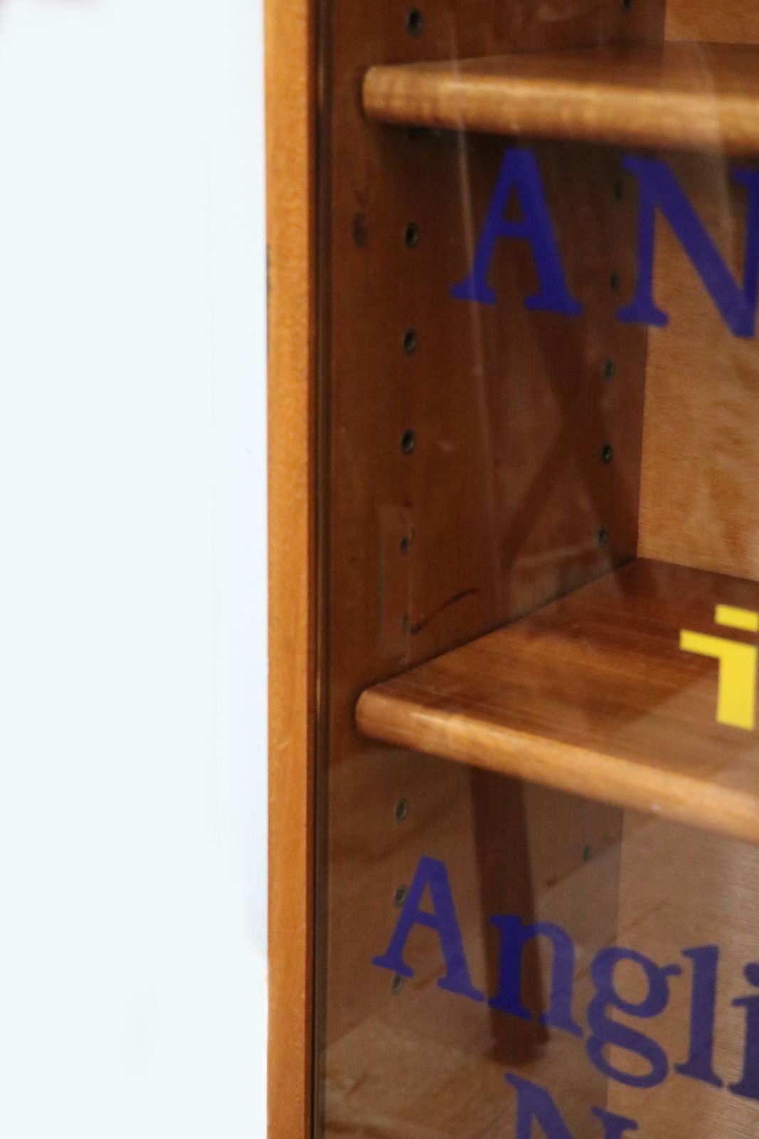 595.0 A Lovely Quality Mid Century Bookcase Cabinet,  Later Sign Written For Anglia Television. photo
