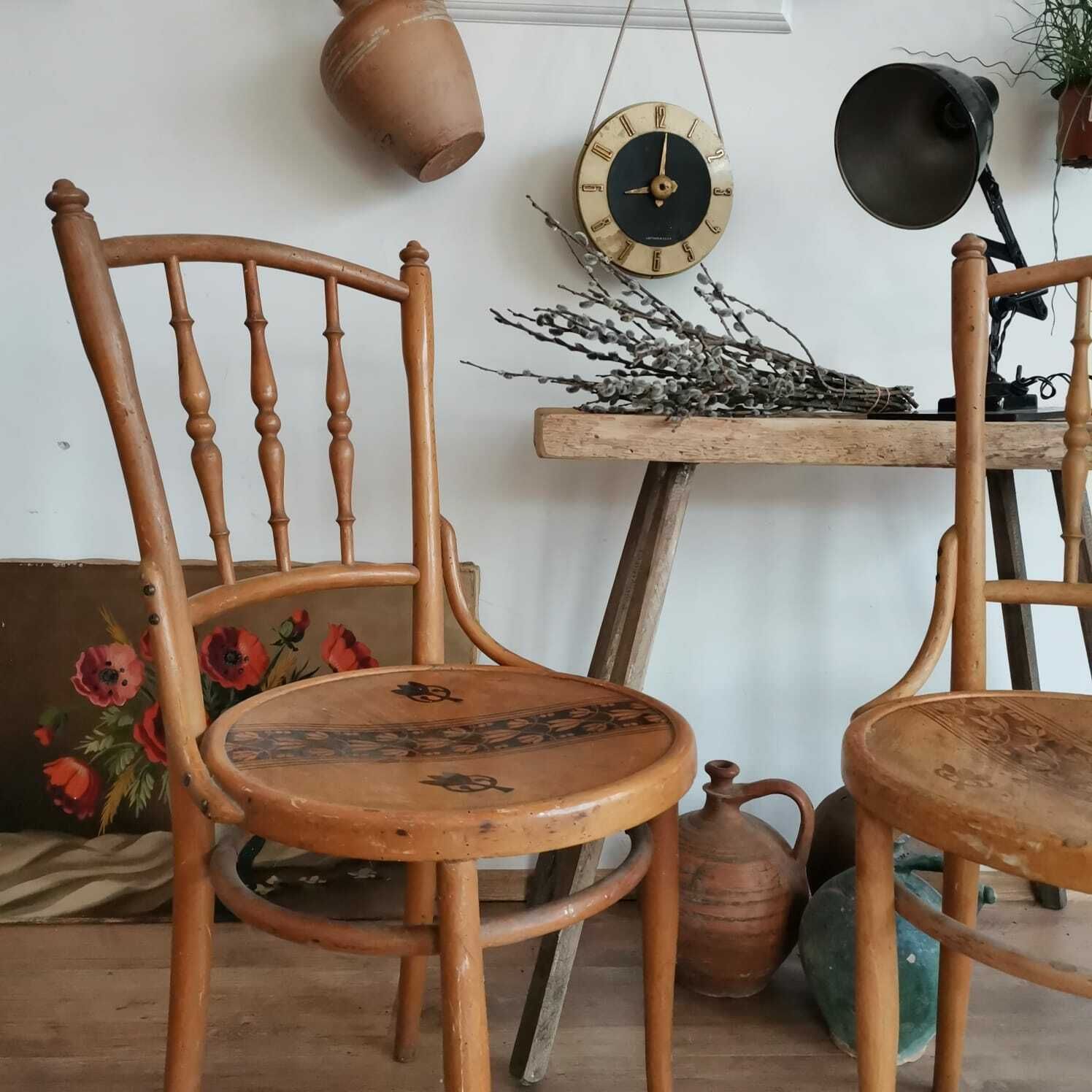 Rare Josip Povischil Bentwood Dining Chairs With Decorative Details, Set Of Two photo 275.0