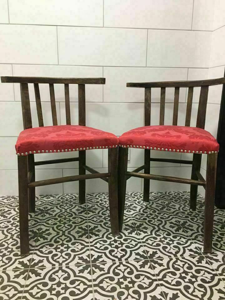 Set Of 2 Vintage Antique Georgian Dining Or Occasional Chairs photo vintage