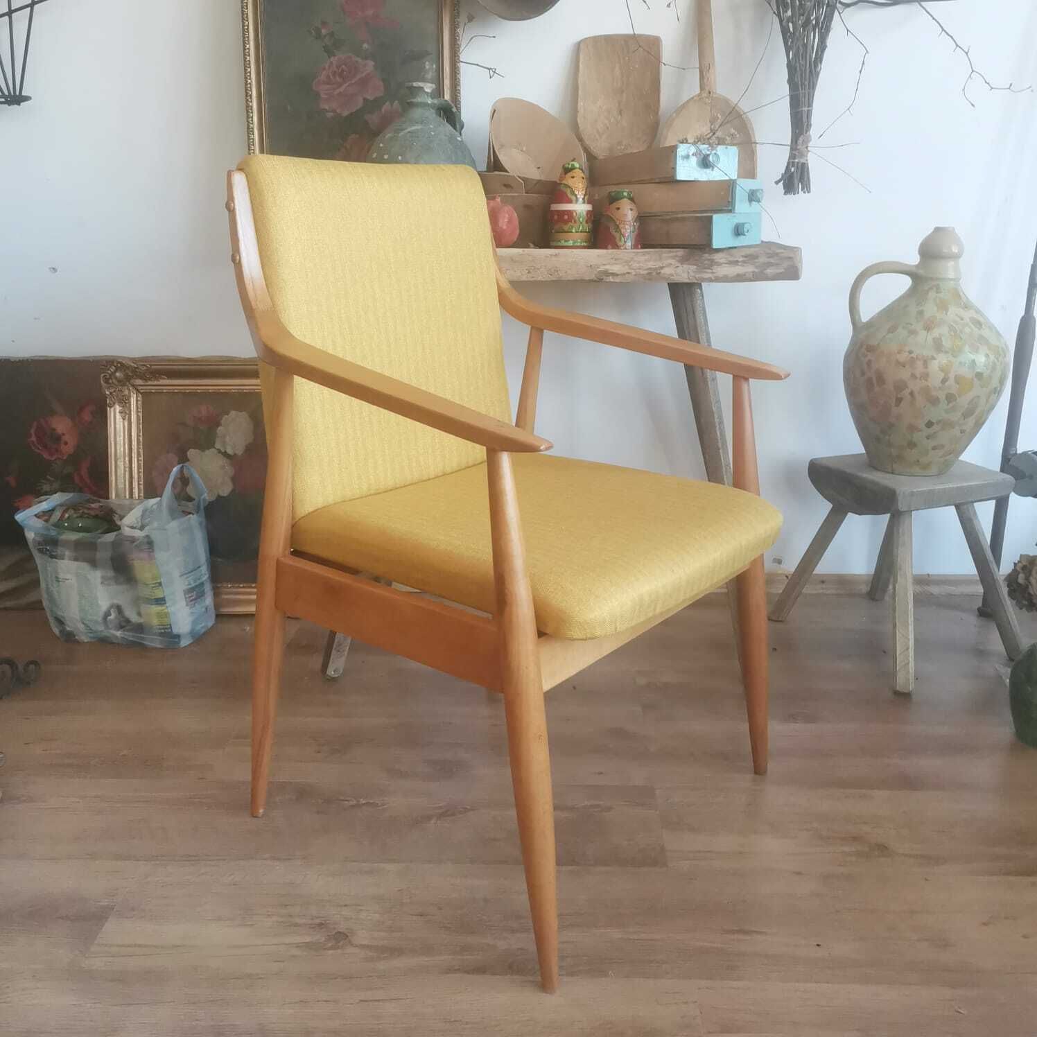 Mid Century Austrian Hand Made Chair From Oak. 1940s photo for sale