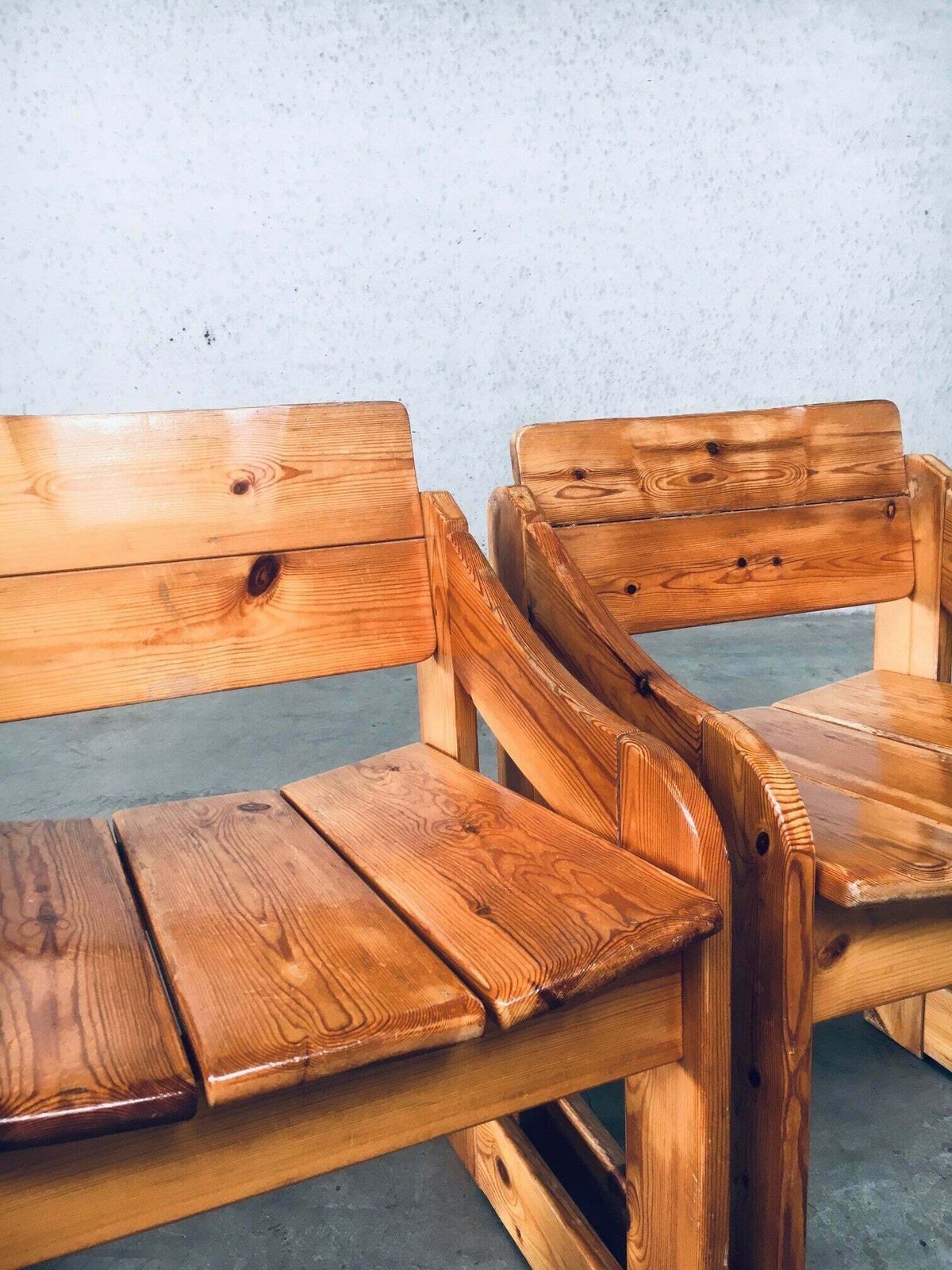 photo for sale Scandinavisch Design Stoelen Van Grenenhout, Zweden, Ca. Jaren 1960