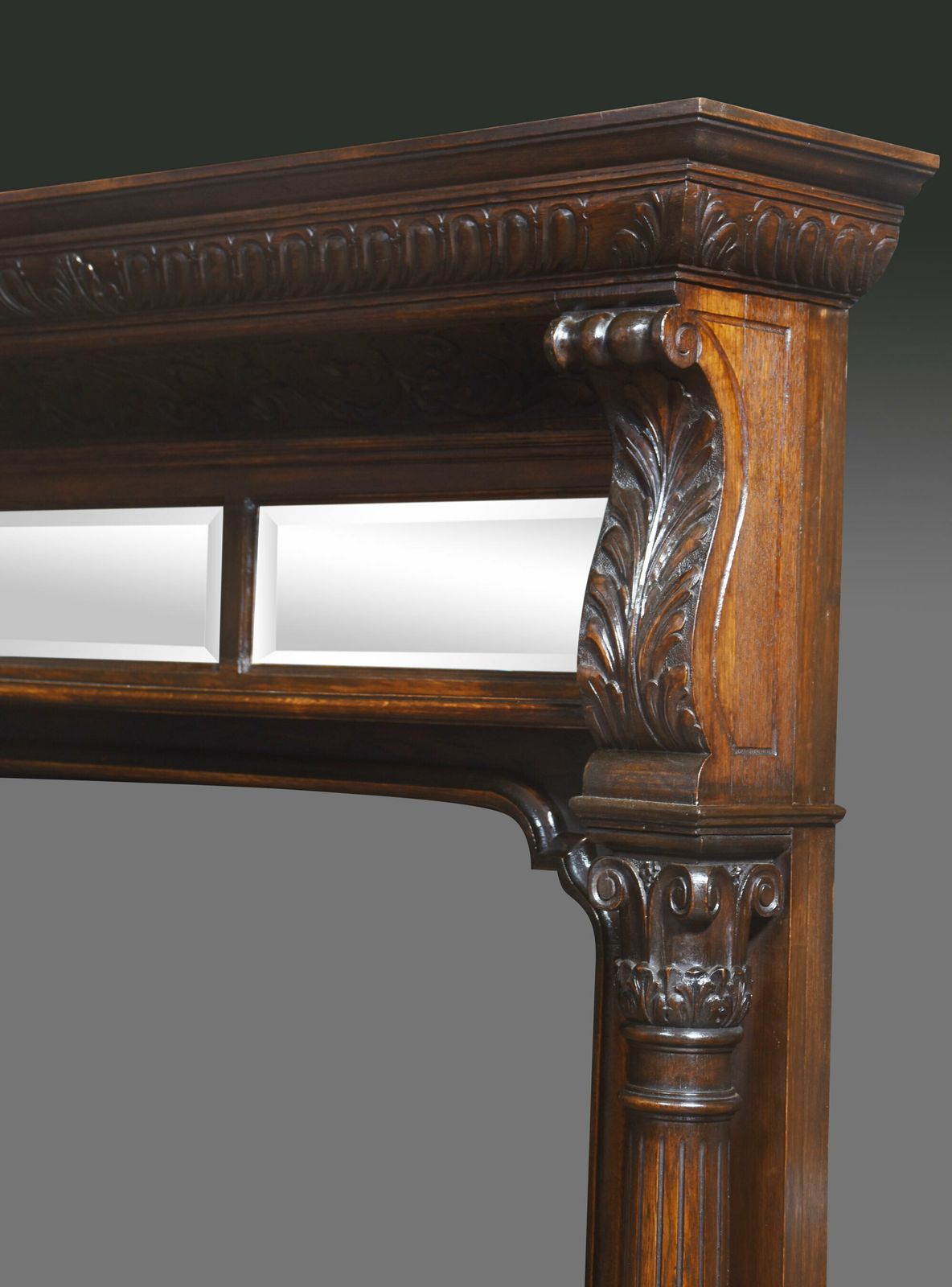 Carved Oak Fire Surround photo vintage