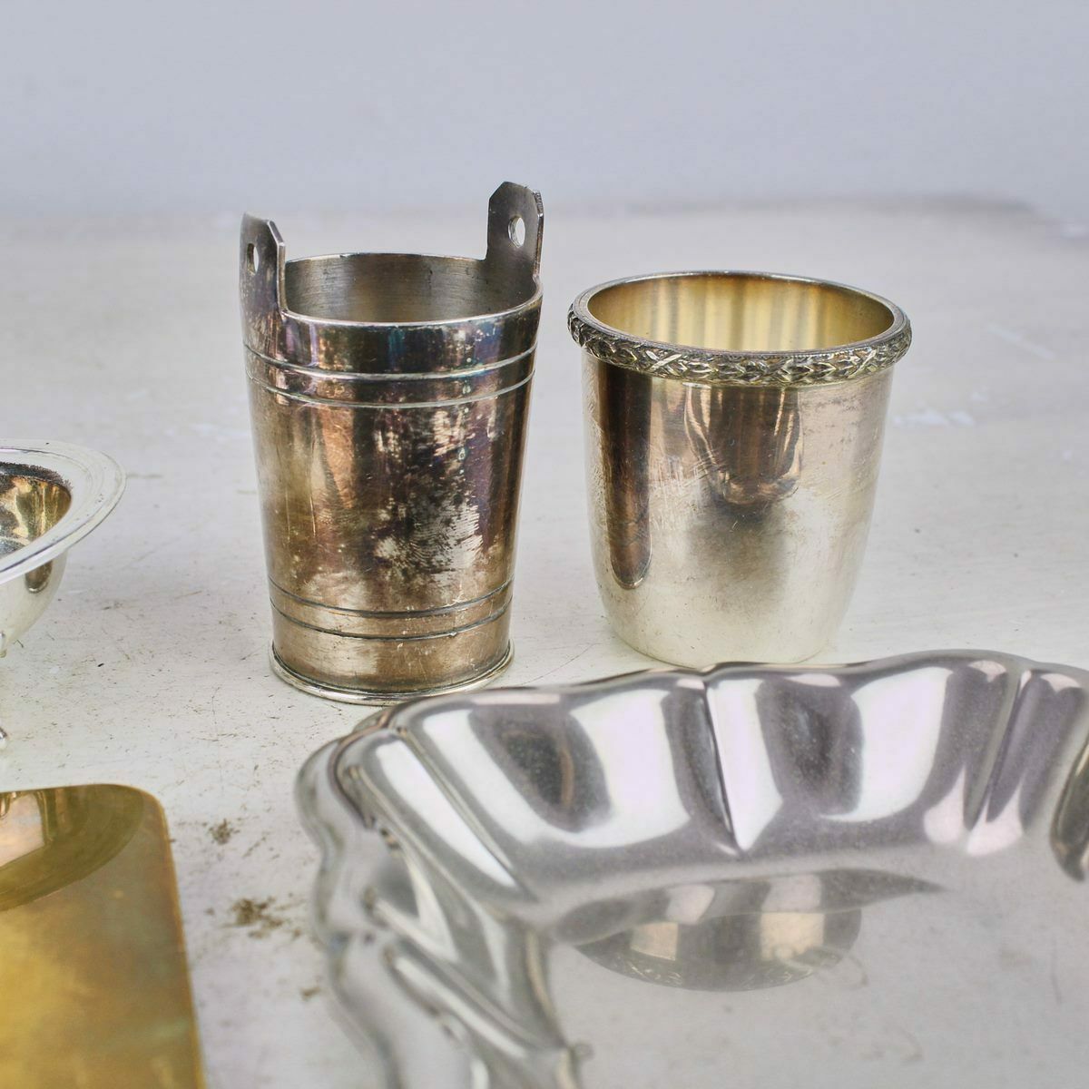 Lot Of Vintage Precious Metal Jars, Saucers  10pcs photo 175.0