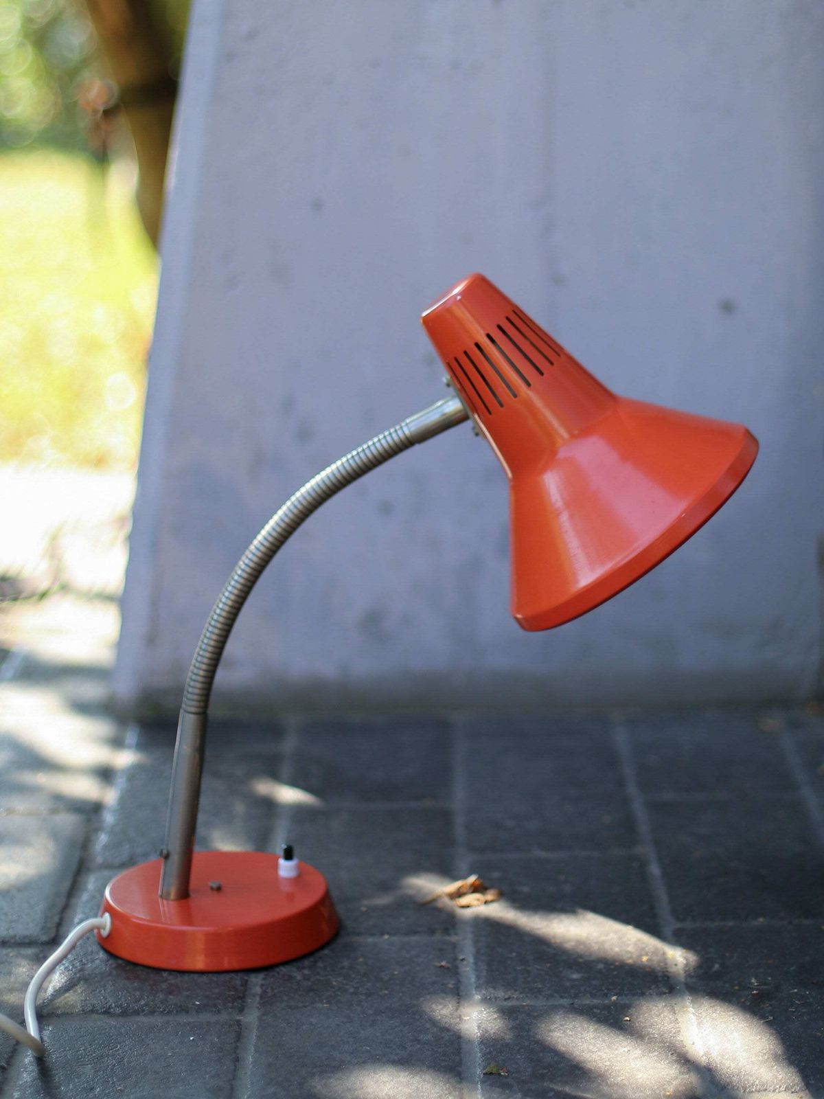 photo for sale Orange Vintage Industrial Gooseneck Desk Lamp Made In Yugoslavia / Vintage Table Lamp / 70s Yugoslavia / Retro Office Lamp