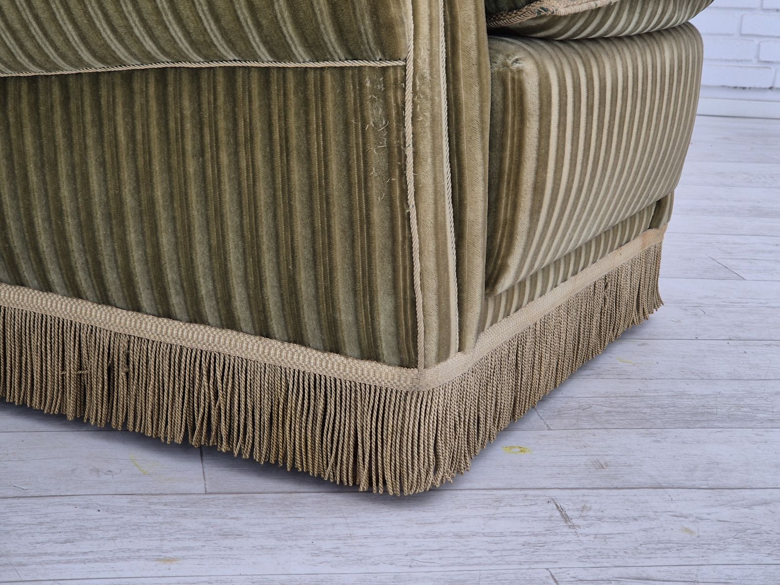 1960s, Danish Highback Relax Armchair, Original Condition, Green Furniture Velour. photo furniture
