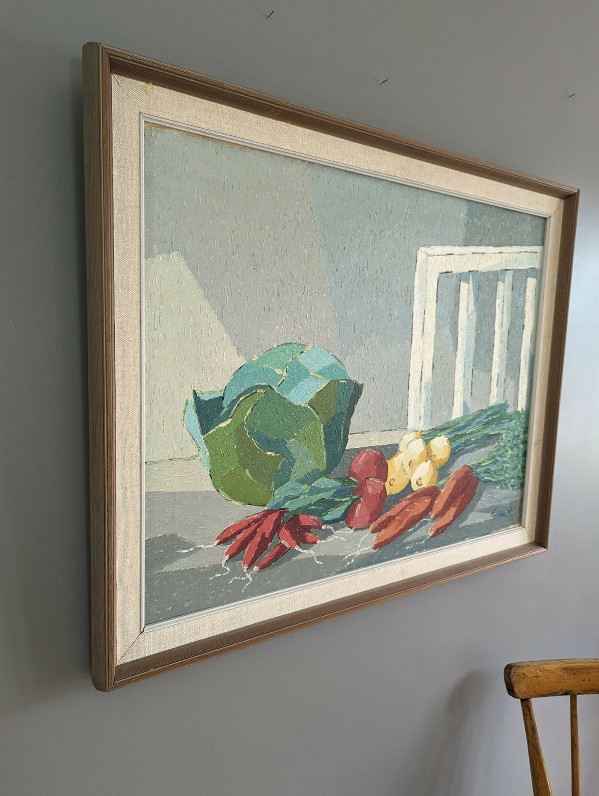 Oil Painting Still Life With Vegetables, 1960s photo for sale