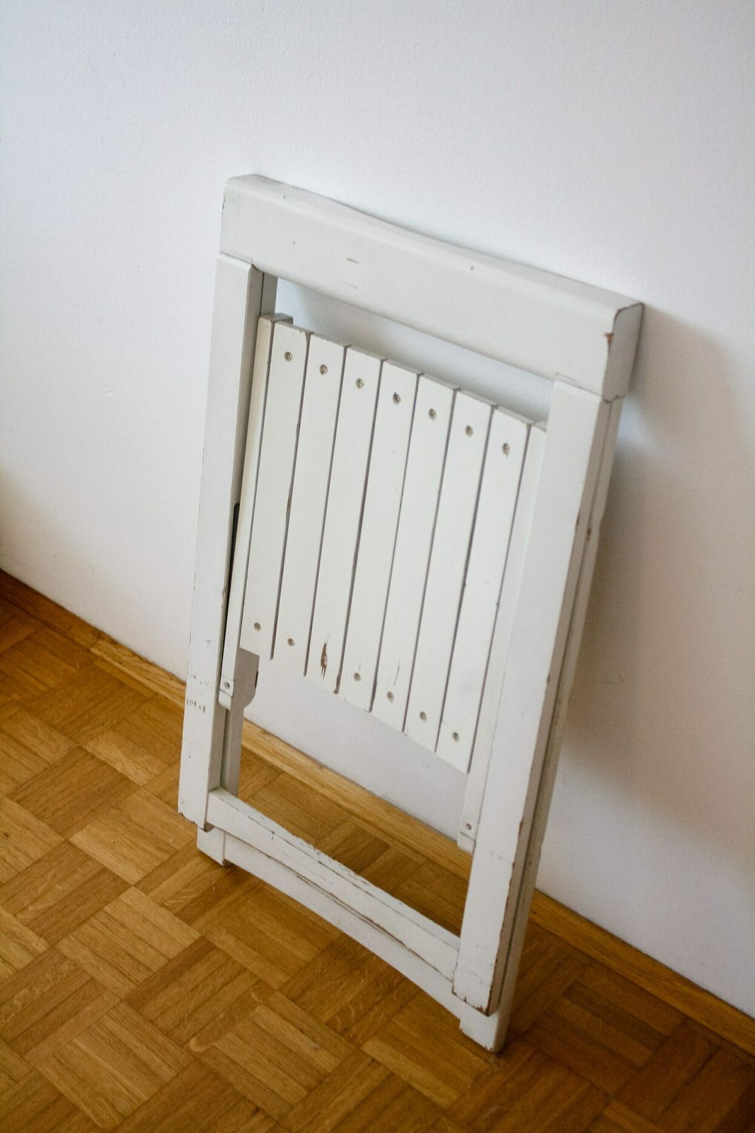 Mid Century Folding Wooden Chair Trieste By Aldo Jacober Alberto Bazzani / Vintage White Beech Wood Folding Chair / Stol Kamnik / 60s photo 192.0