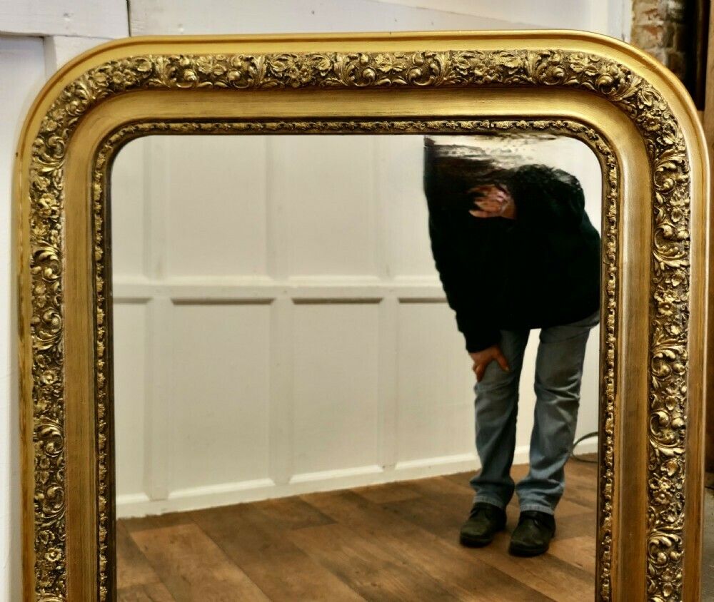 Large French 19th Century Louis Philippe Gold Mirror photo vinterior