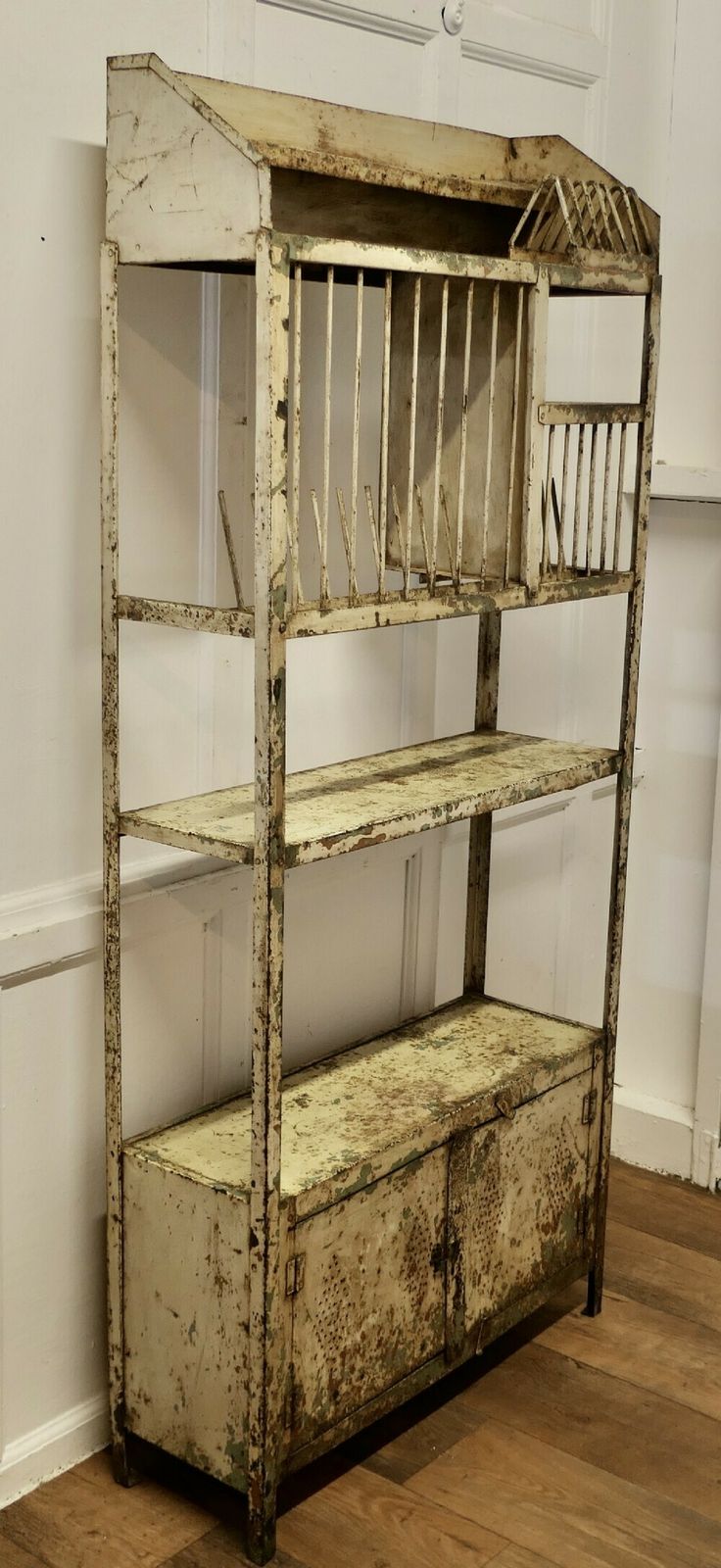 Old French Distressed Metal Field Kitchen Dresser, Drainer photo Furniture