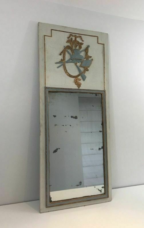 Louis XVI Style Mirror In Patinated Carved Wood