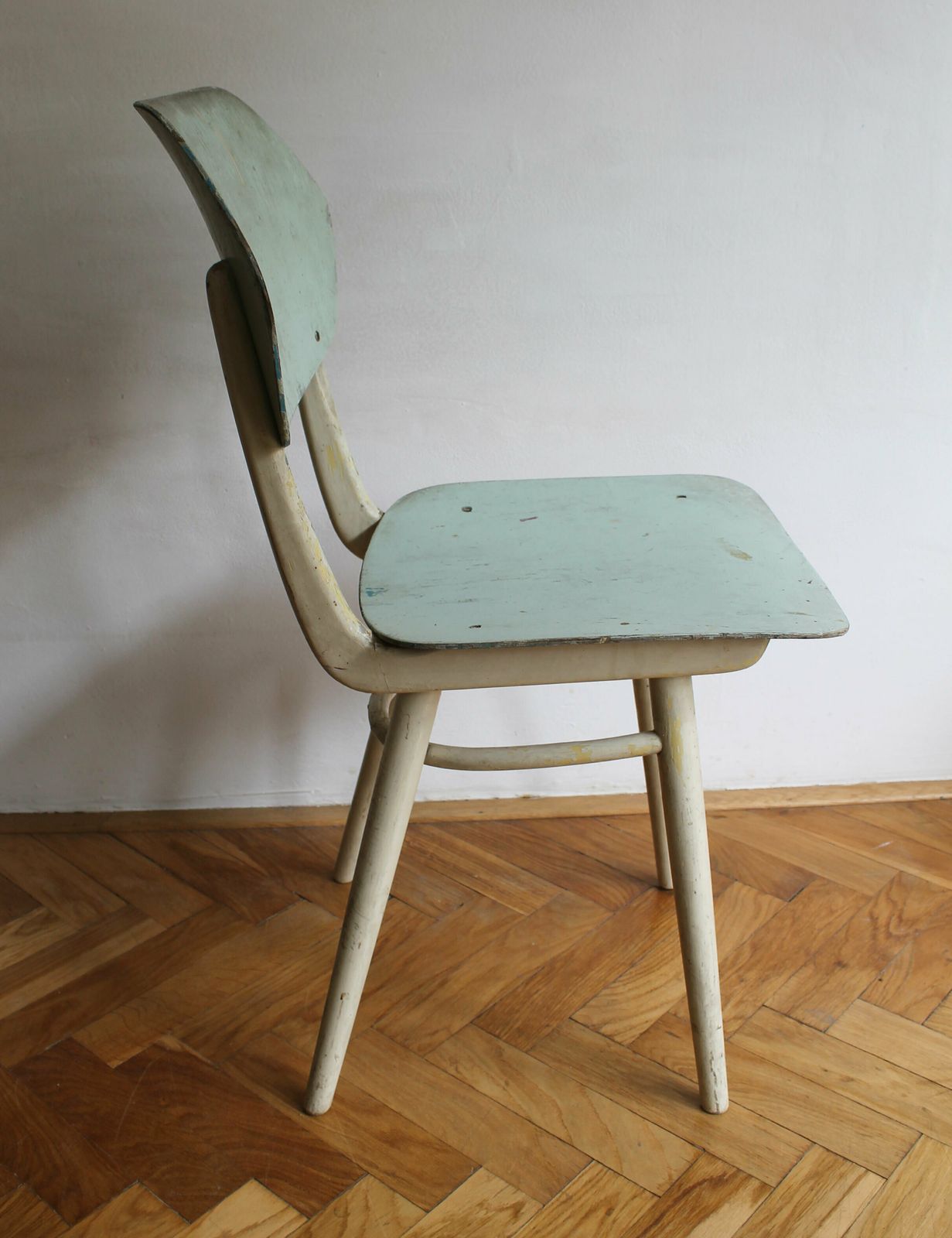 photo vinterior Pair Of Green And Blue 1960's Mid Century Modern Dining Chairs By Ton