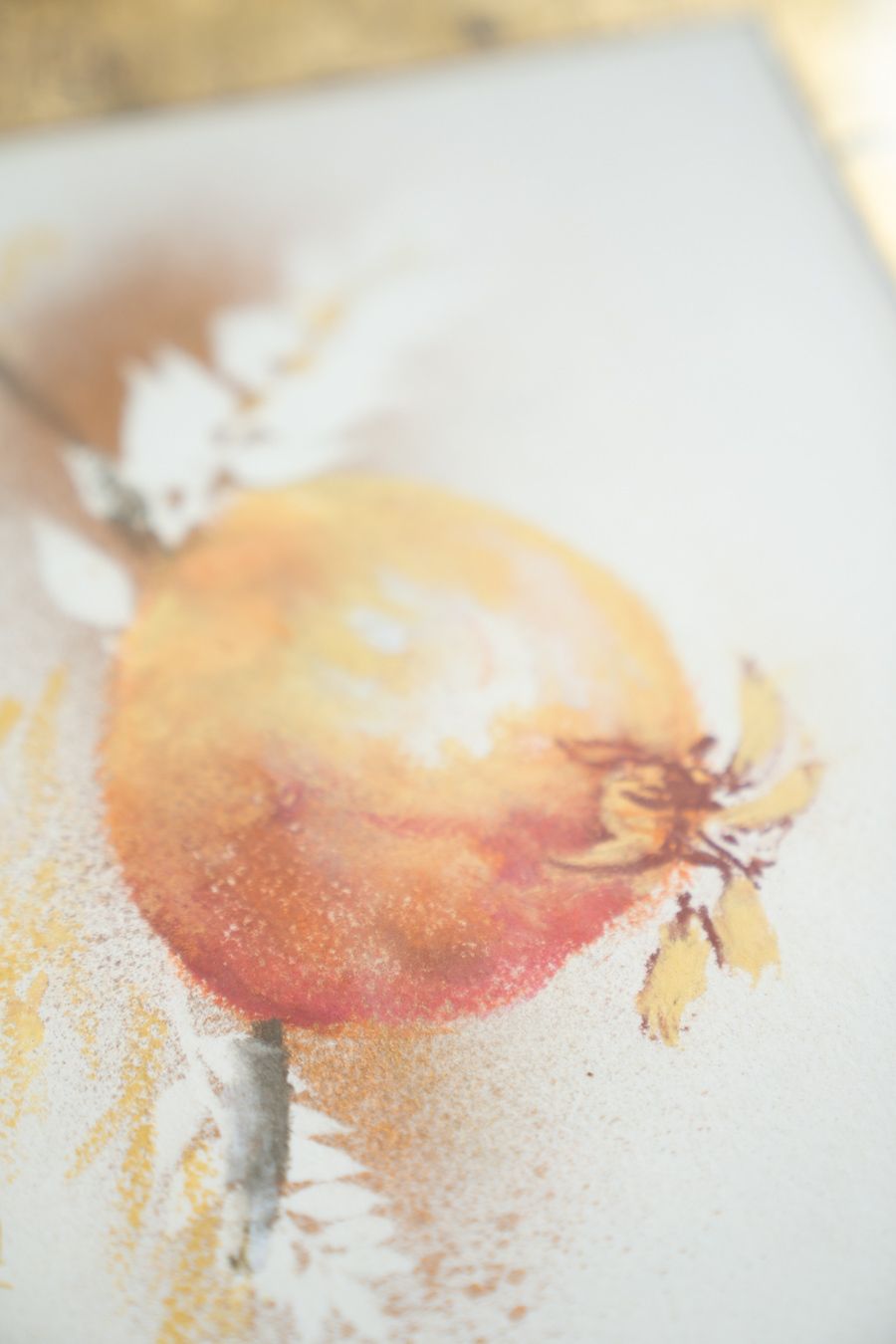 Pair Of Watercolour And Gold Leaf Prints, Nature, 1970 1980 photo buy