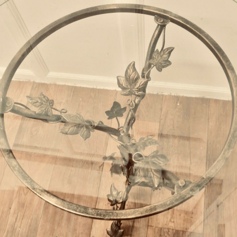 Petite French Toleware And Glass Wine Table photo Furniture