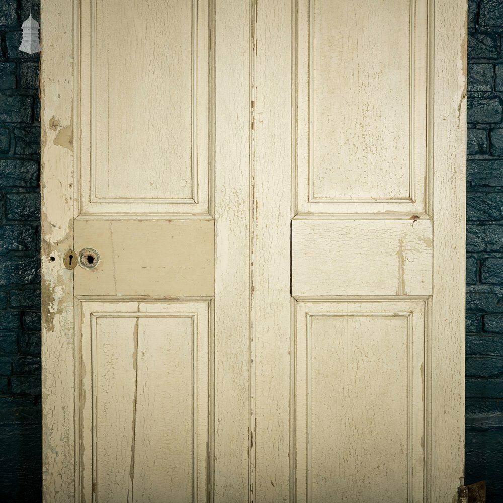 Pine Paneled Door, 6 Moulded Panel White Painted photo for sale