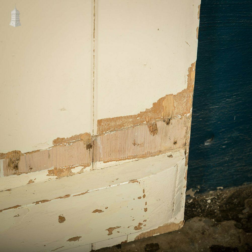 Home Fixtures Ledged Plank Door, White Painted photo