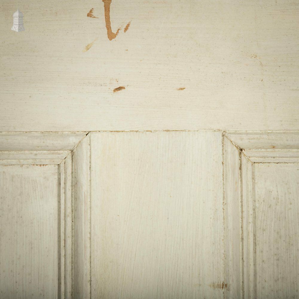 photo vintage Pine Paneled Door, 6 Moulded Panel White Painted 20th C