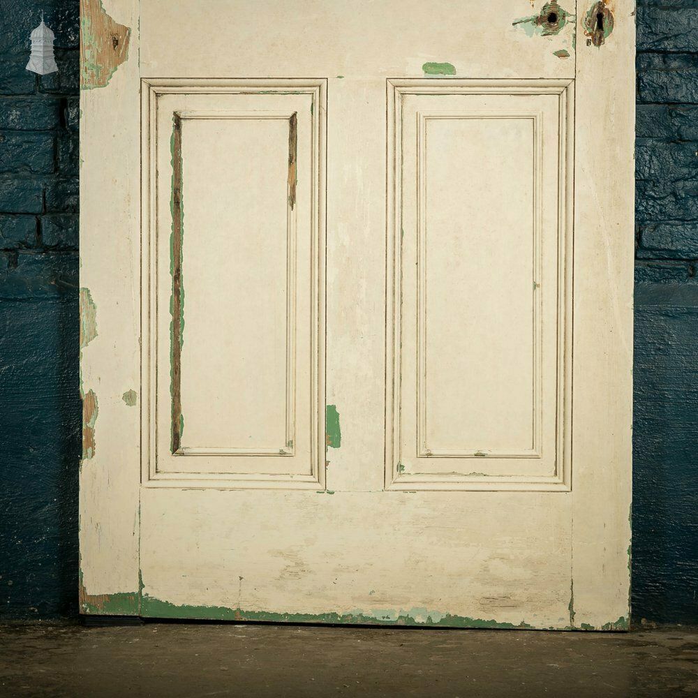 Home Fixtures Pine Paneled Door, 6 Moulded Panel White Painted Missing Moulding photo