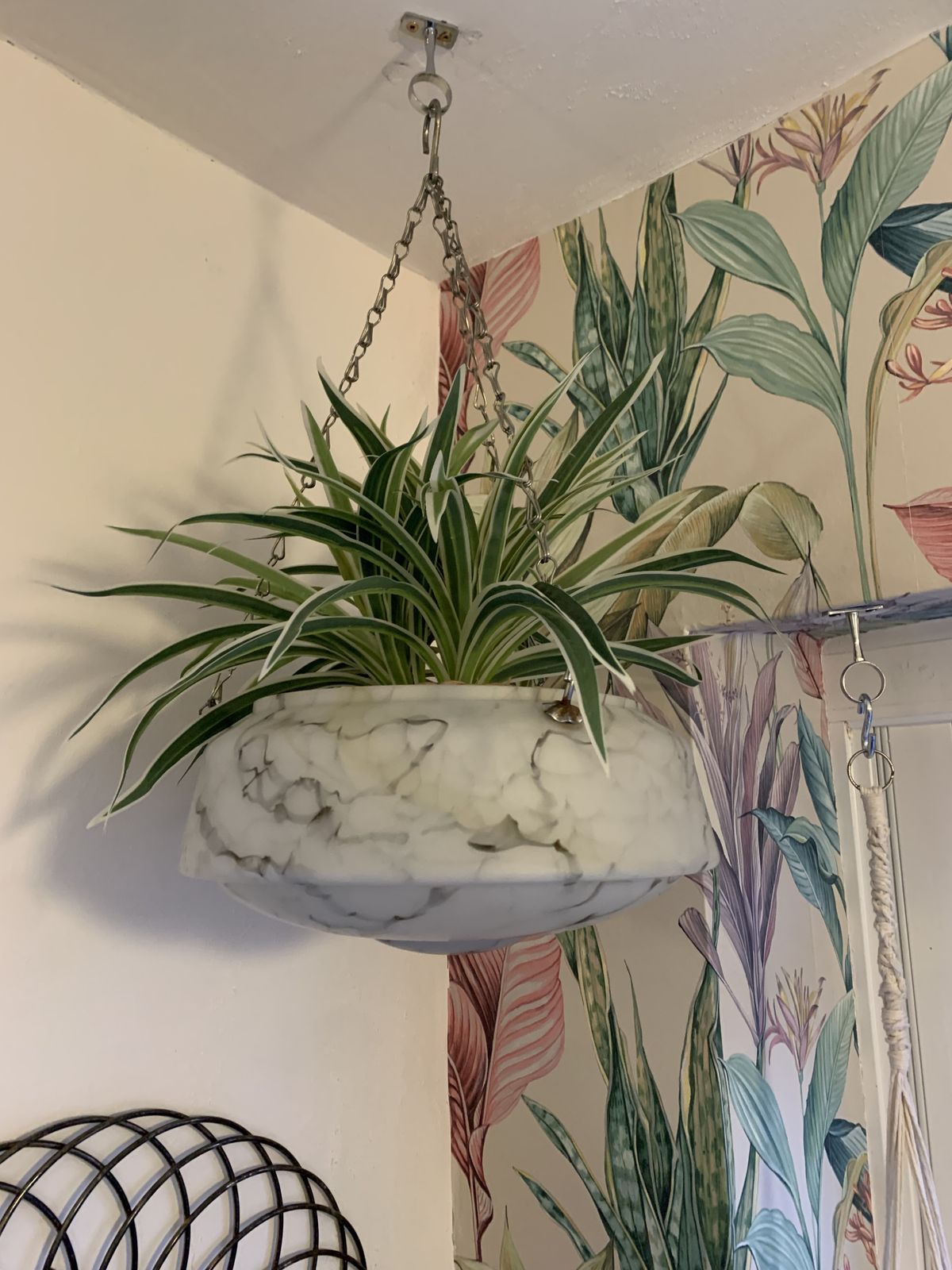 Gorgeous White And Gray, Marble Effect Coloured Glass, Art Deco Style Light Bowl/Shade. photo buy