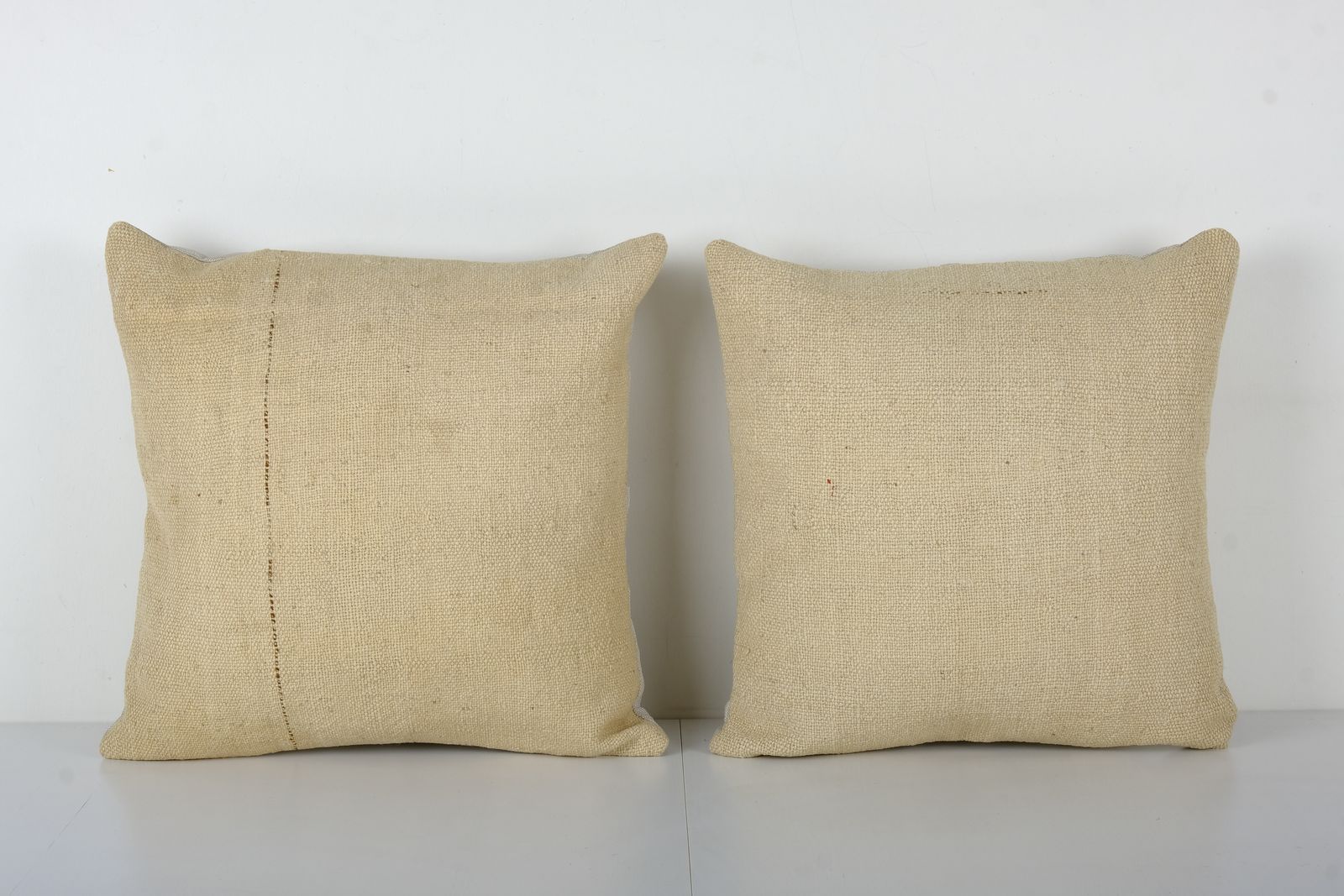 Hemp Turkish Kilim Pillow, Set Of Two Natural Turkish Hemp Sisal Kilim , Pair Farmhouse photo Textiles
