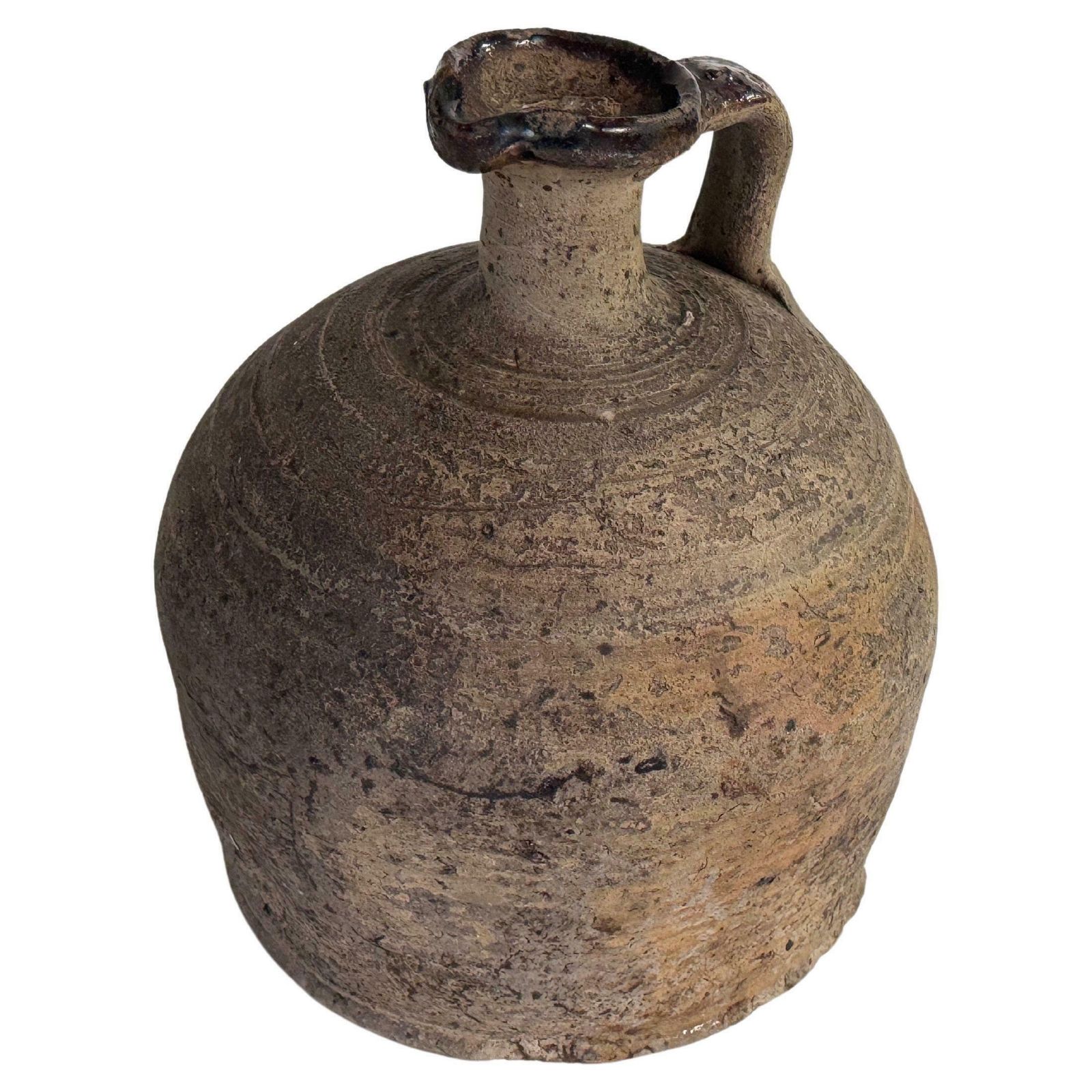 Japanese Style Stoneware Pottery Jug Pitcher With Amazing Glaze 19th France