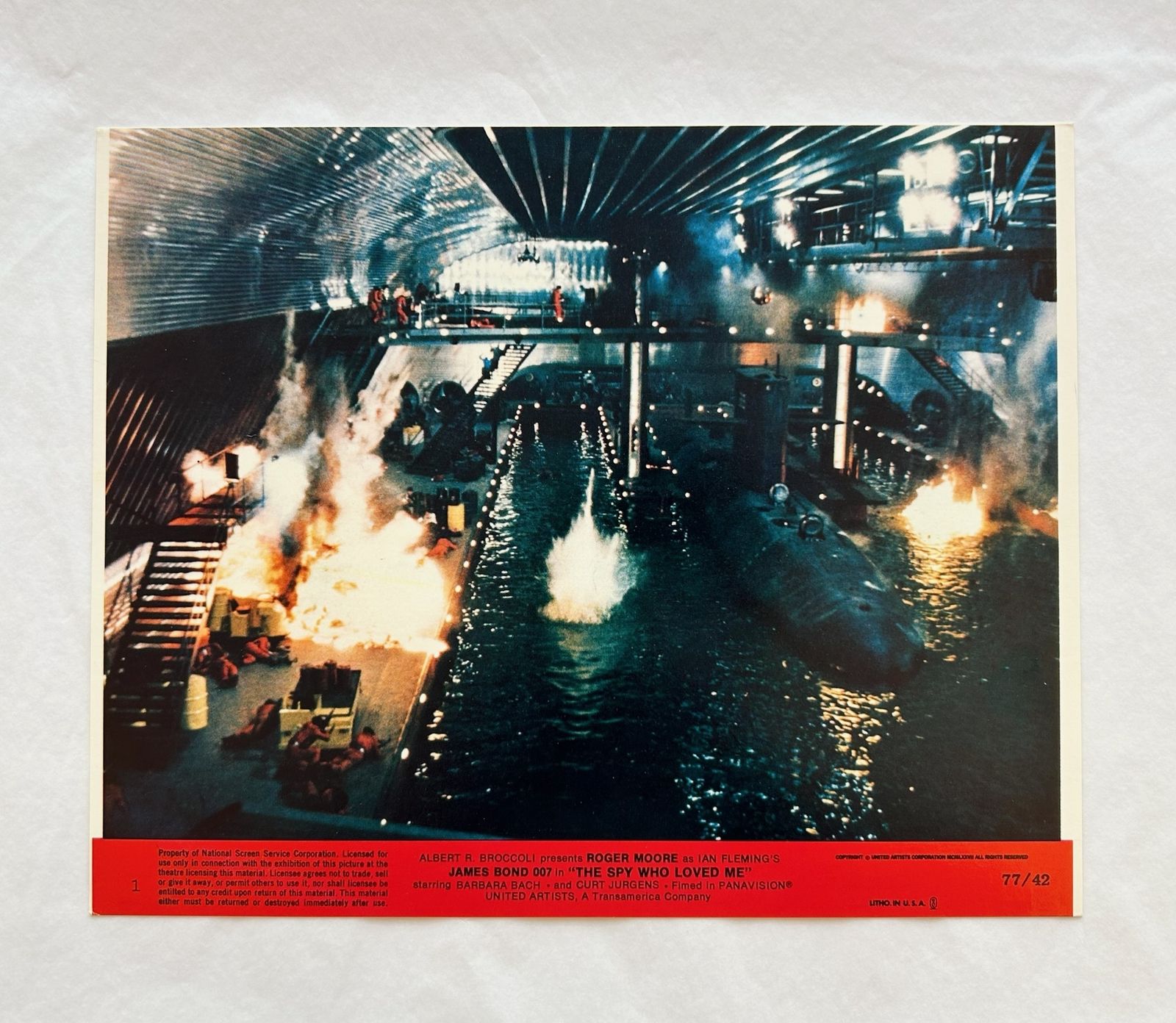 James Bond The Spy Who Loved Me   Original 1977 Lobby Card #1 photo furniture