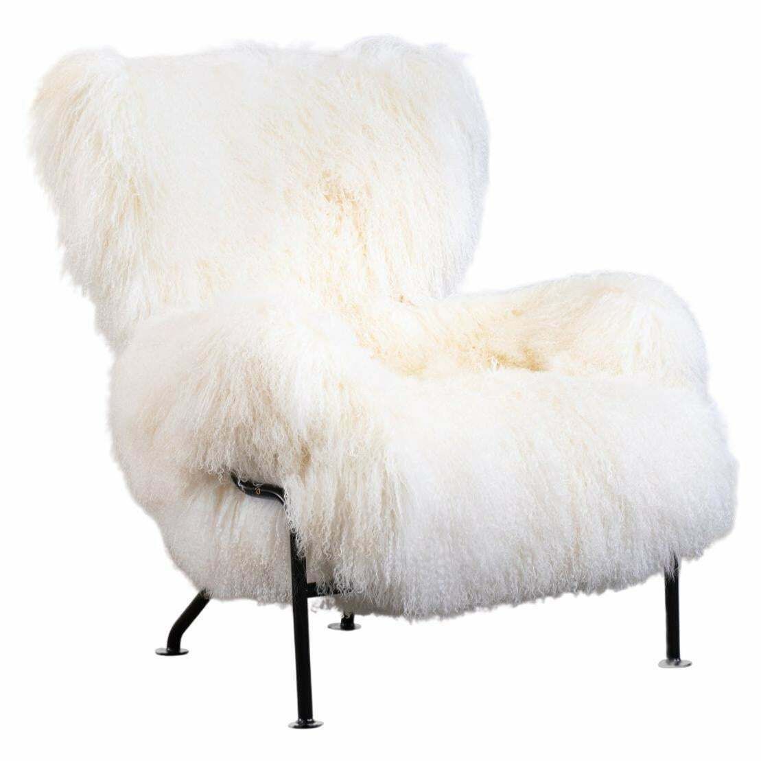 Franco Albini Pl19 Or Tre Pezzi Armchair In White Wool By Poggi Pavia 1950s