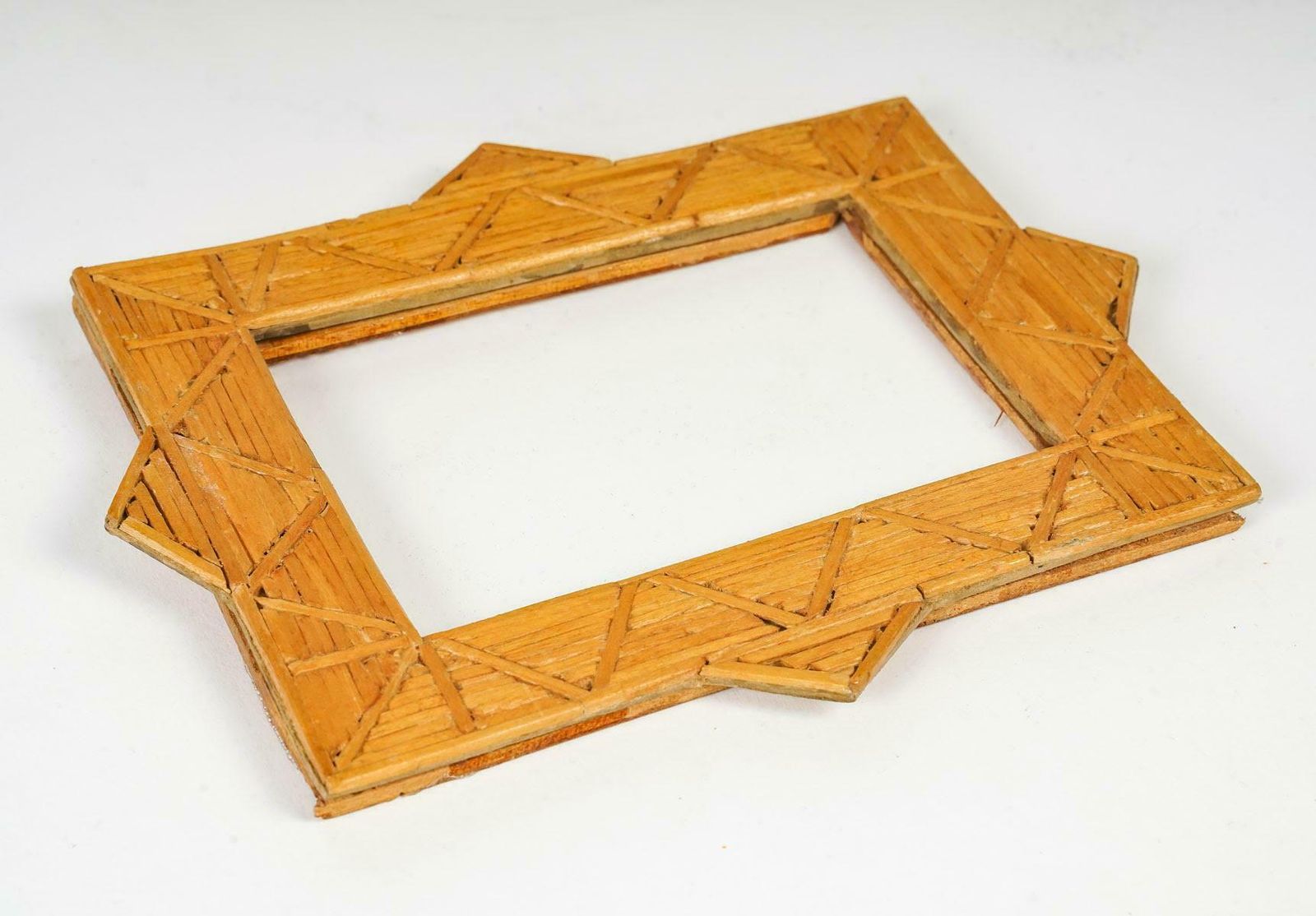 Early 20th Century Folk Art Match Photo Frame. photo Home Decor