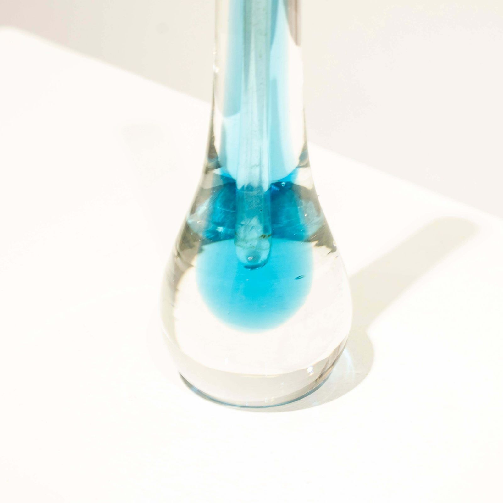 Flavio Poli Hand Crafted Blue Murano Small Glass Vase, Italy, 1970 photo 214.0
