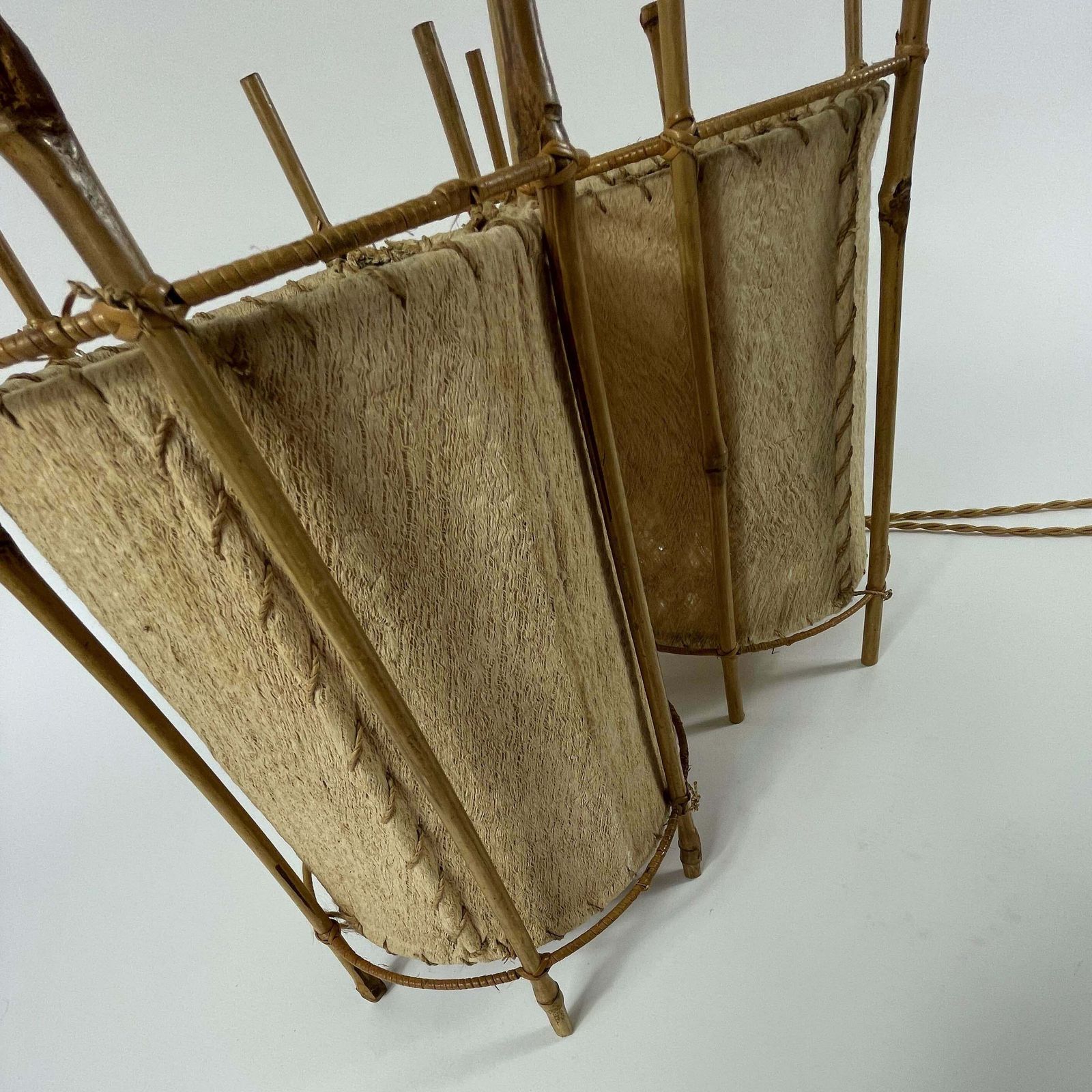 photo furniture Louis Sognot Bamboo & Parchment Table Lamps, France 1950s