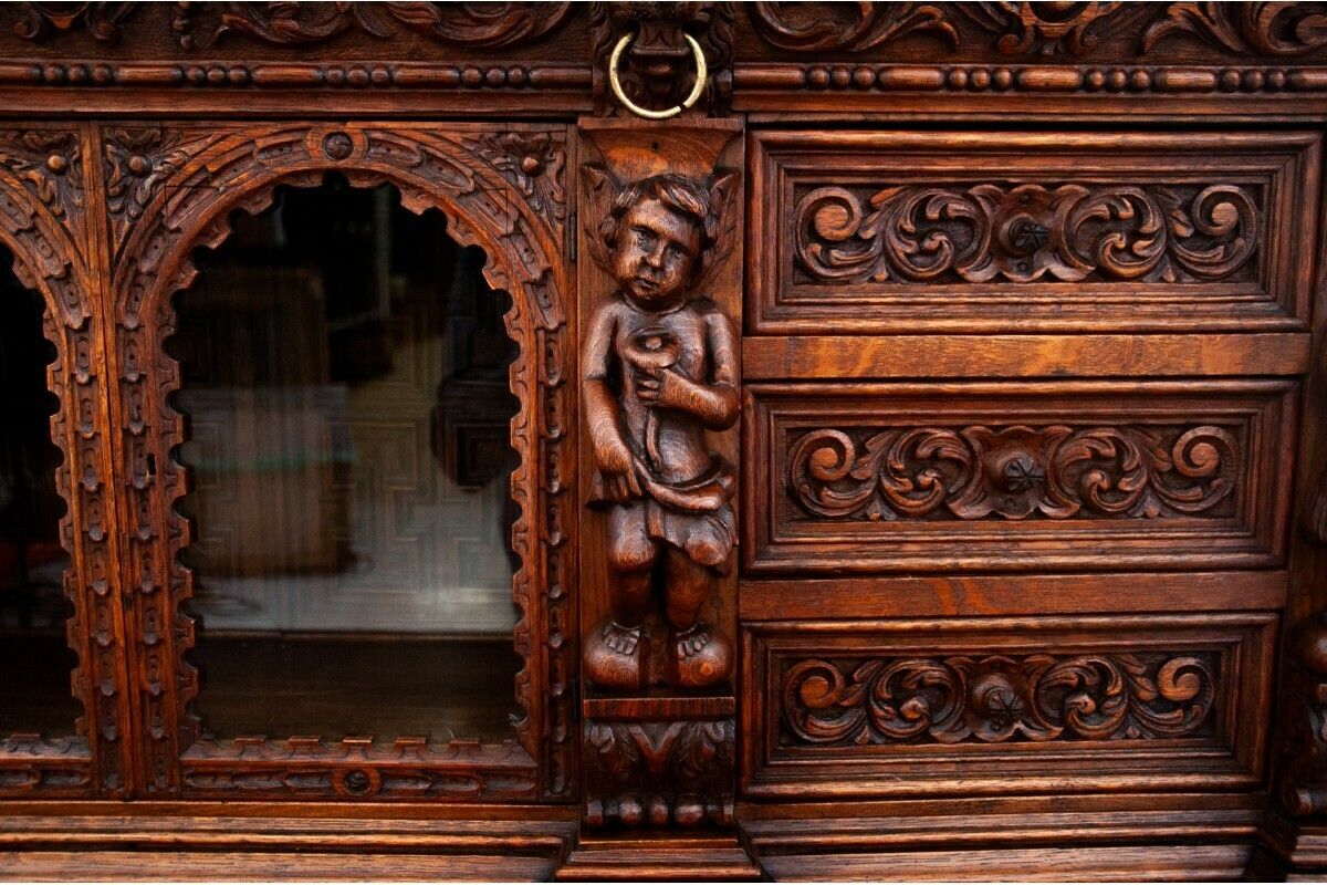 3220.0 Carved Buffet Chest Of Drawers, France, Circa 1860. After Renovation. photo
