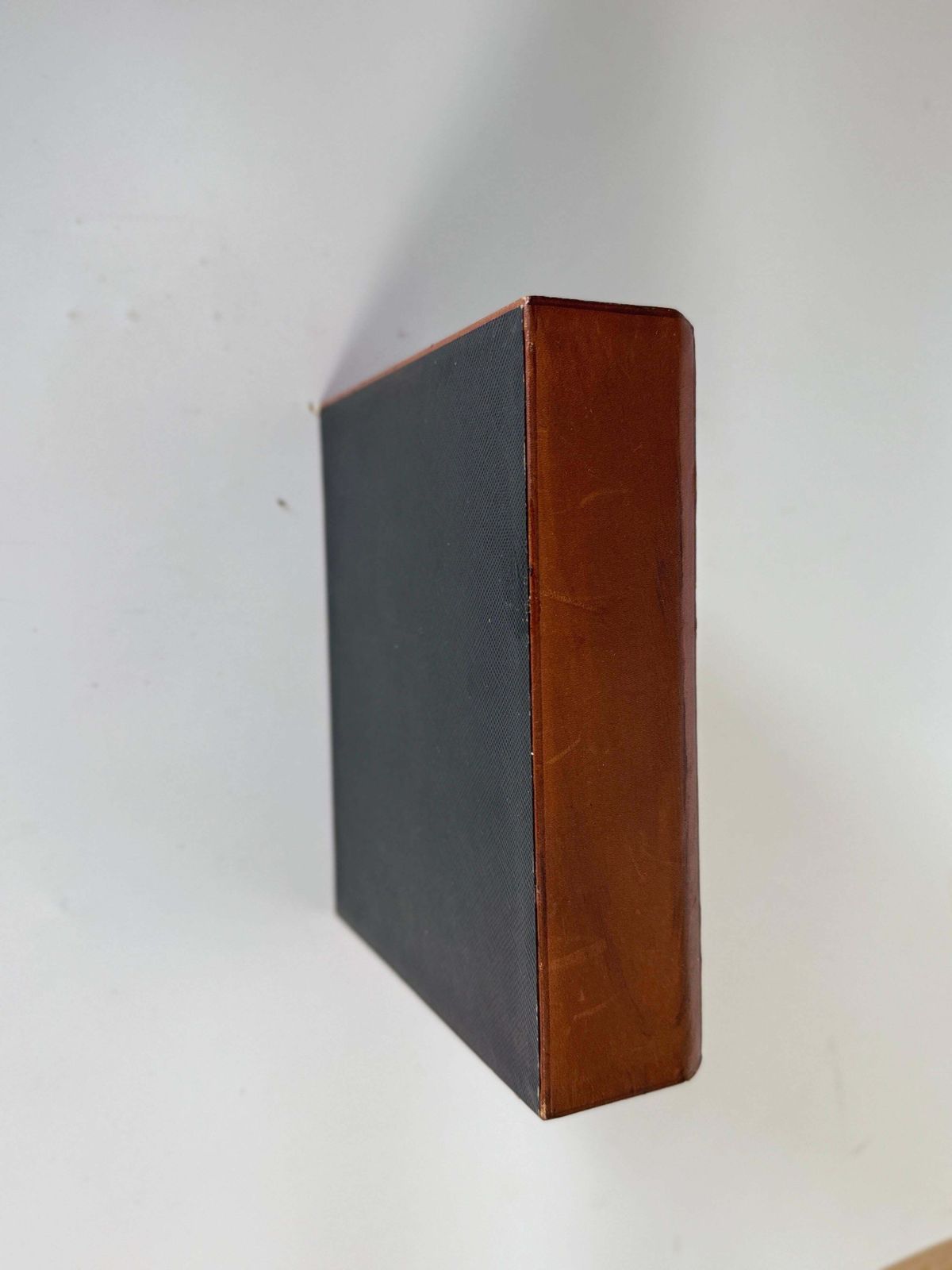 Leather Covered Tobacco Box Wood Brown Jacques Adnet Style France 1940 By Lancel photo for sale