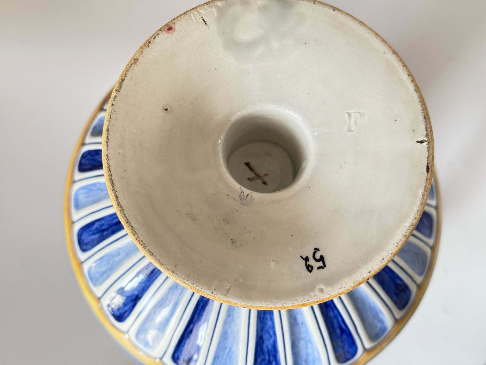 photo for sale 19th Century French Hand Painted Faience Vases Signed Set Of 2