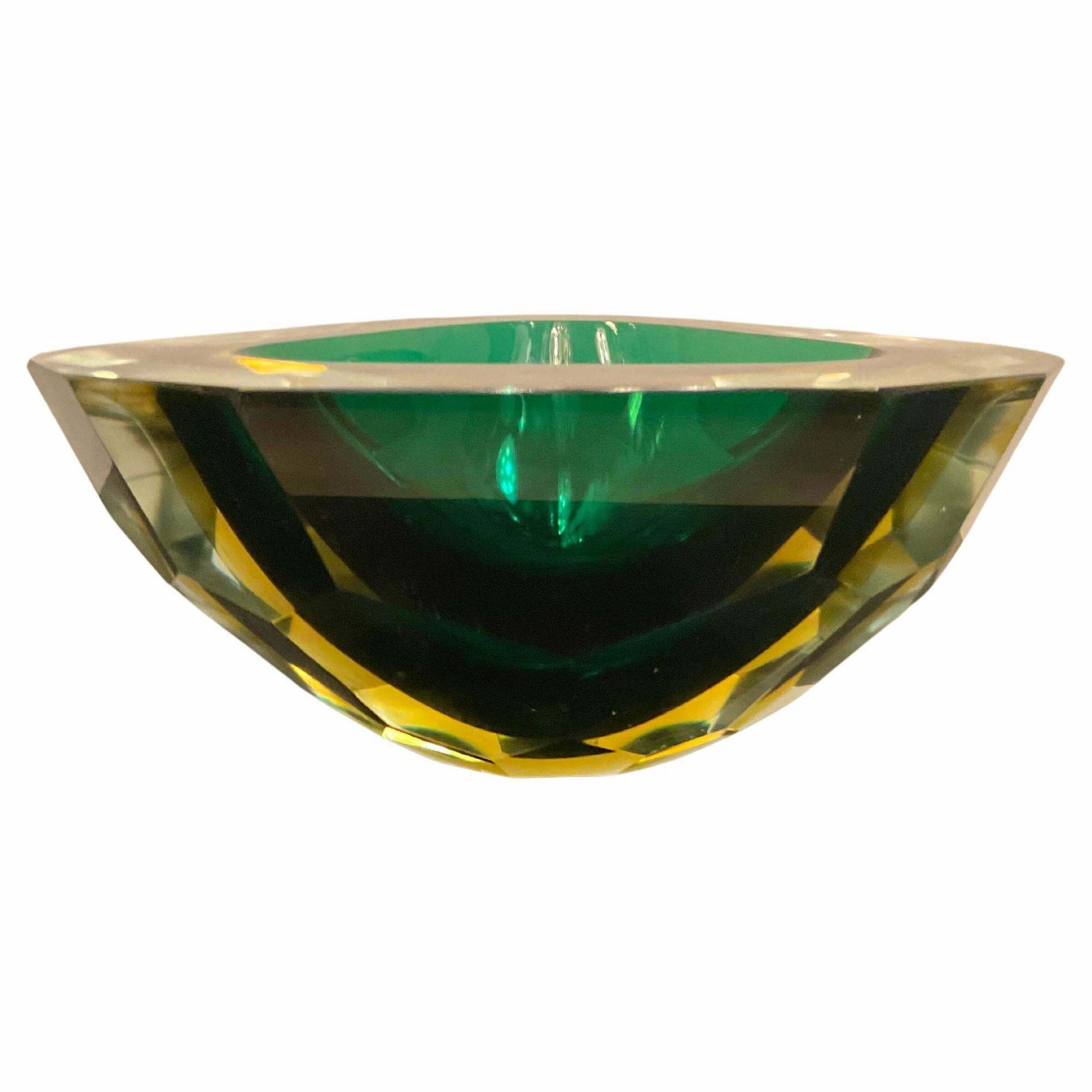Seguso   Flavio Poli   Murano Glass Ashtray   Submerged Glass 1960