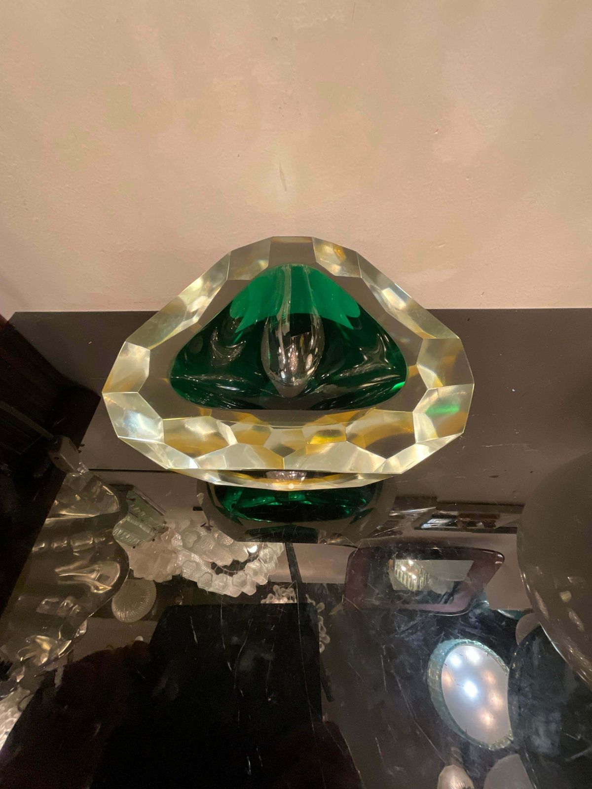 Seguso   Flavio Poli   Murano Glass Ashtray   Submerged Glass 1960 photo vintage