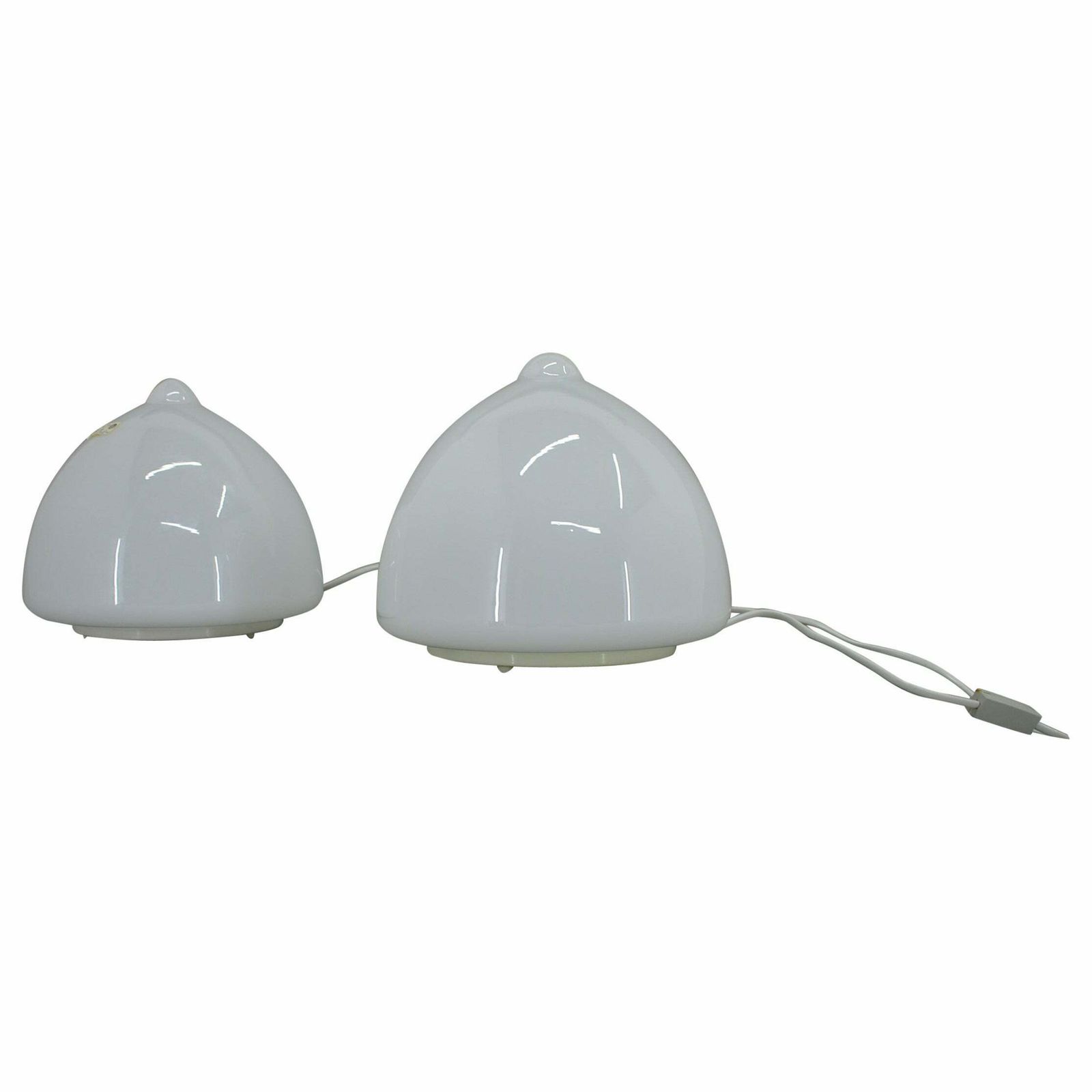 Pair Of Glass Table Lamps By Krásno Nad Bečvou, 1960s