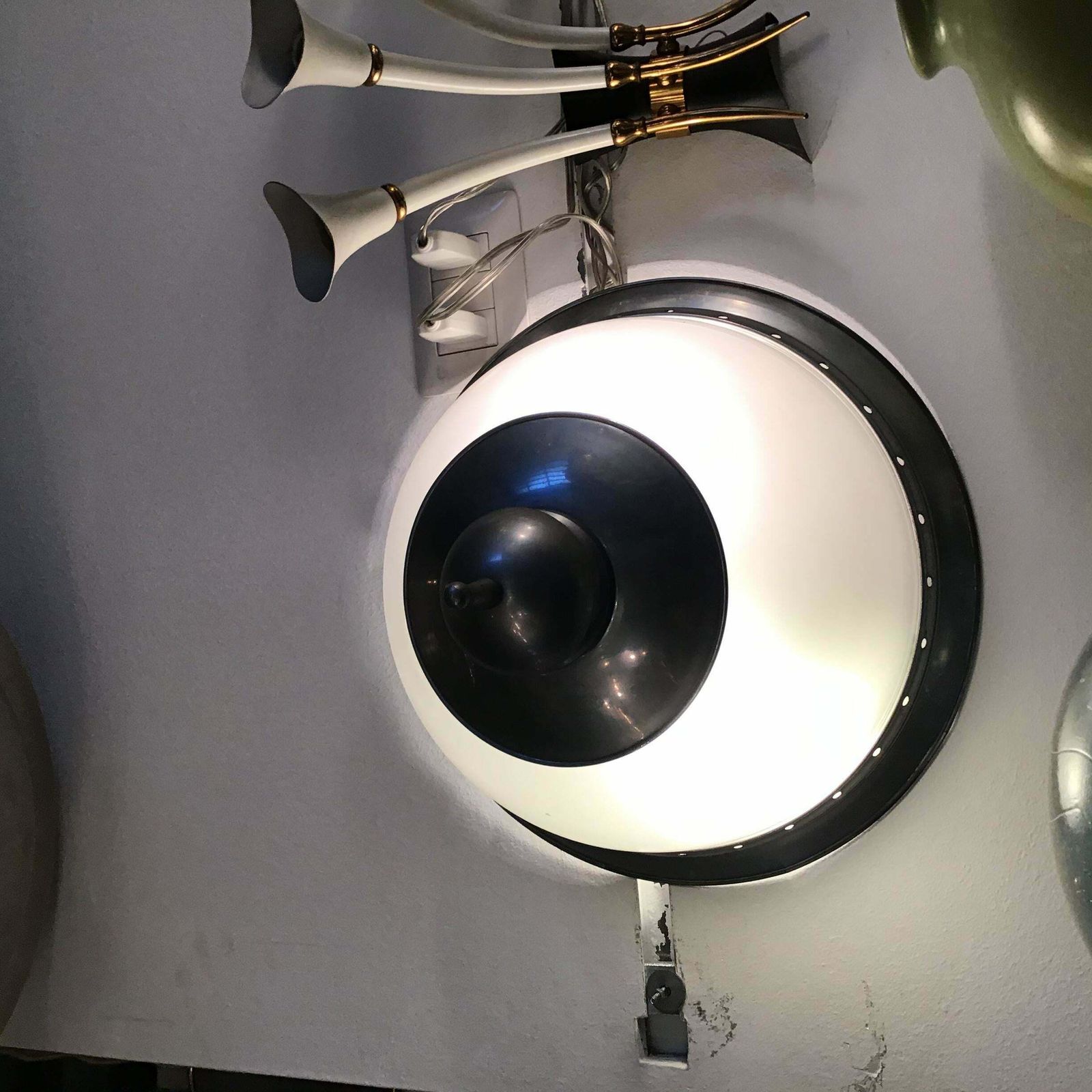 Luigi Caccia Dominioni Azucena Ceilling Light Glass Metal Crome 1950 Italy photo Lighting